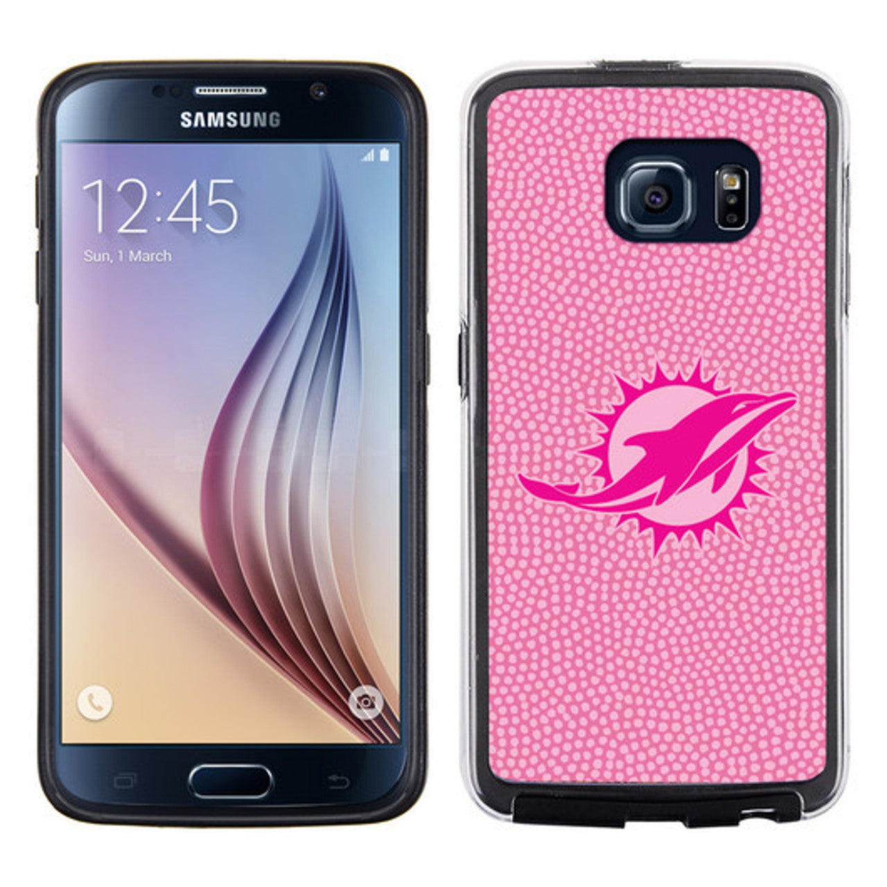 Miami Dolphins Pink NFL Football Pebble Grain Feel Samsung Galaxy S6 Case - - Sports Collectibles, Sports Memorabilia, Sports Fan Shop, Sports Gifts