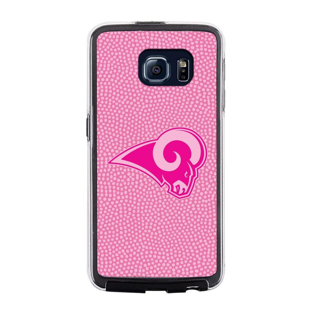 Los Angeles Rams Phone Case Pink Football Pebble Grain Feel Samsung Galaxy S6 CO - Sports Collectibles, Sports Memorabilia, Sports Fan Shop, Sports Gifts