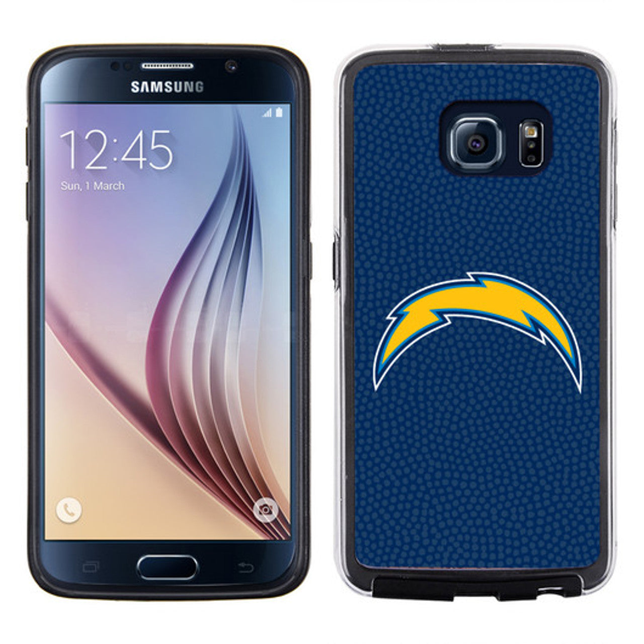 Los Angeles Chargers Phone Case Team Color Football Pebble Grain Feel Samsung Galaxy S6 CO - Sports Collectibles, Sports Memorabilia, Sports Fan Shop, Sports Gifts