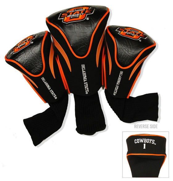 Oklahoma State Cowboys Golf Club 3 Piece Contour Headcover Set - Special Order - Sports Collectibles, Sports Memorabilia, Sports Fan Shop, Sports Gifts
