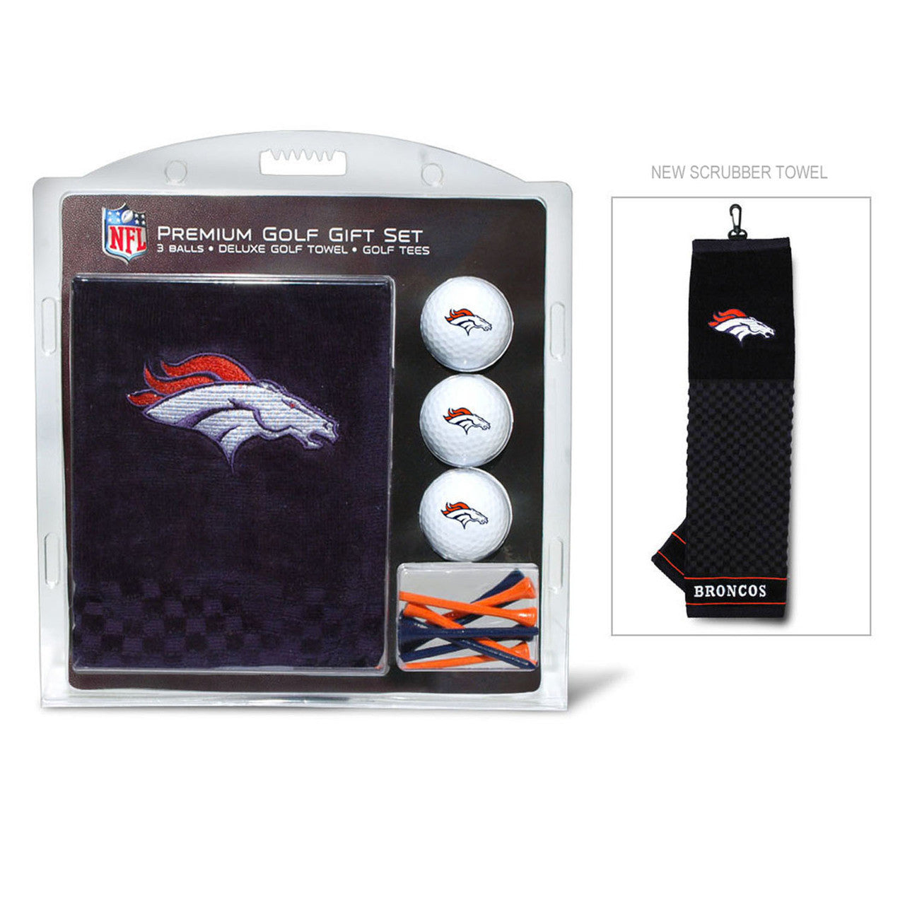 Denver Broncos Golf Gift Set with Embroidered Towel - Sports Collectibles, Sports Memorabilia, Sports Fan Shop, Sports Gifts