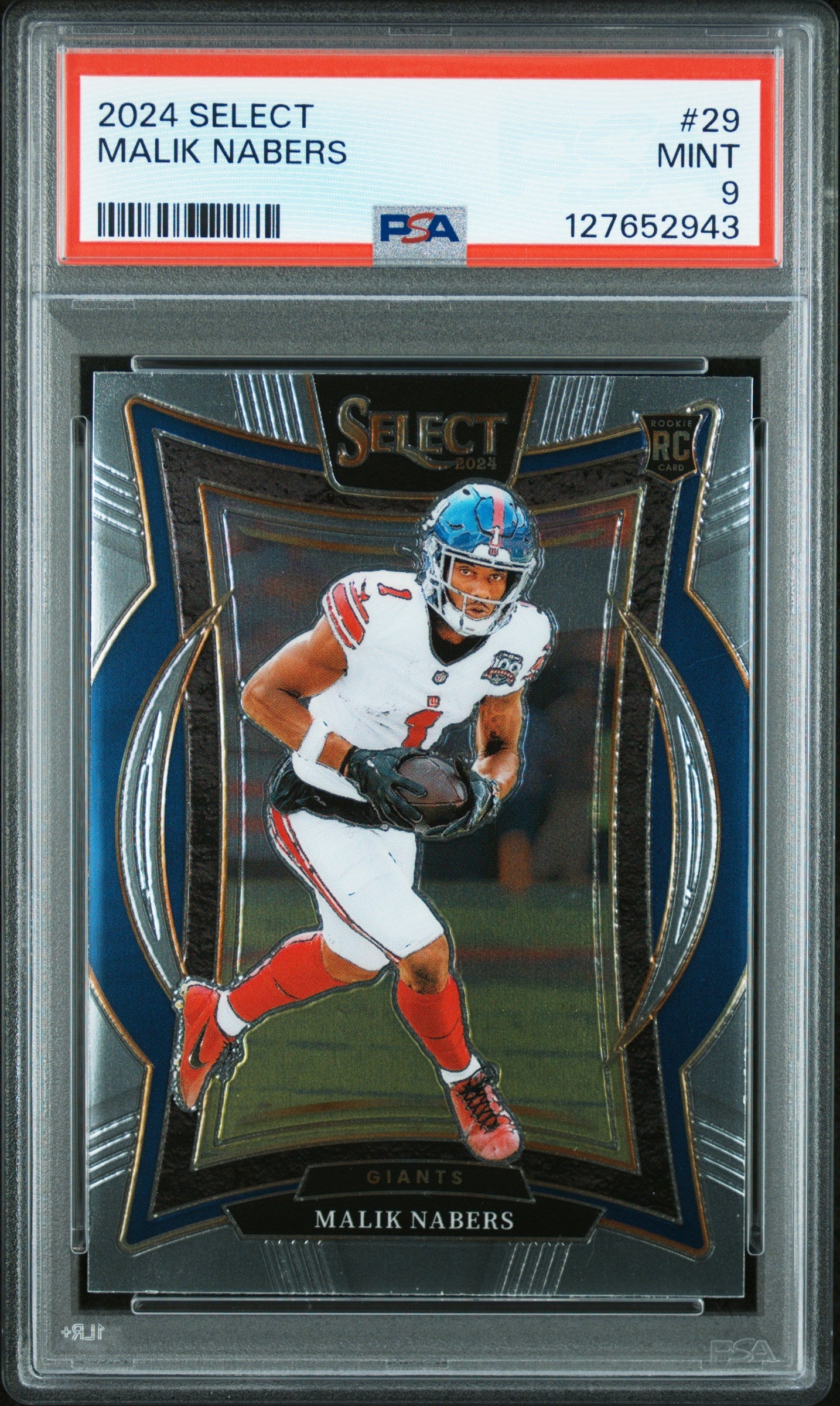 Graded 2024 Panini Select Malik Nabers #29 Rookie RC Football Card PSA 9 Mint