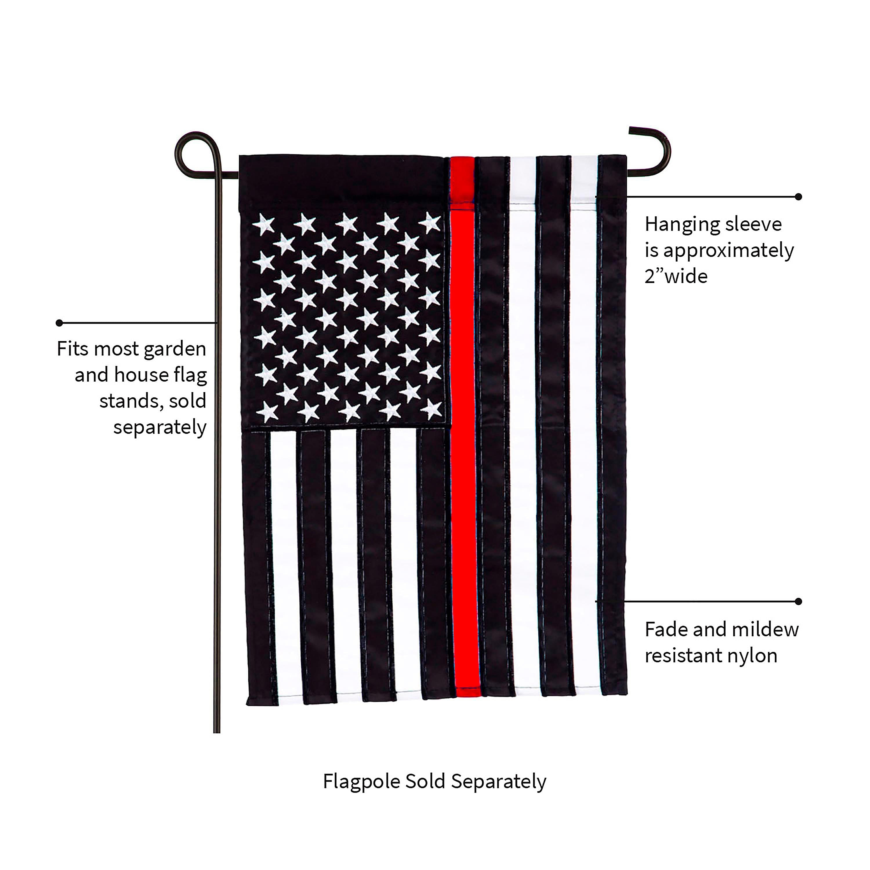 Thin Red Line Garden Applique Flag - Sports Collectibles, Sports Memorabilia, Sports Fan Shop, Sports Gifts