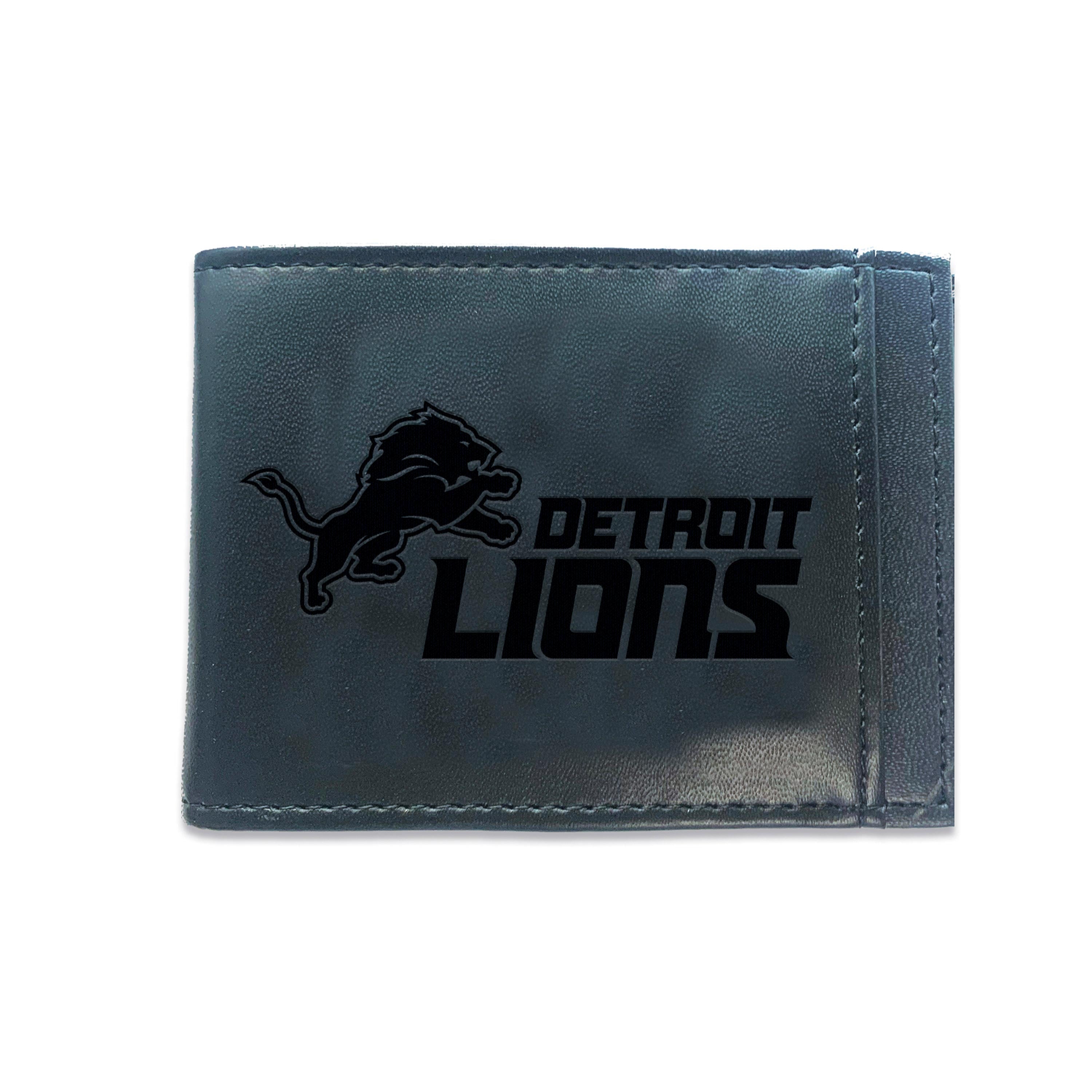 Front Pocket Wallet w/ RFID Blocking, Detroit Lions, Black - Sports Gifts, Sports Memorabilia, Sports Collectibles, Fan Shop