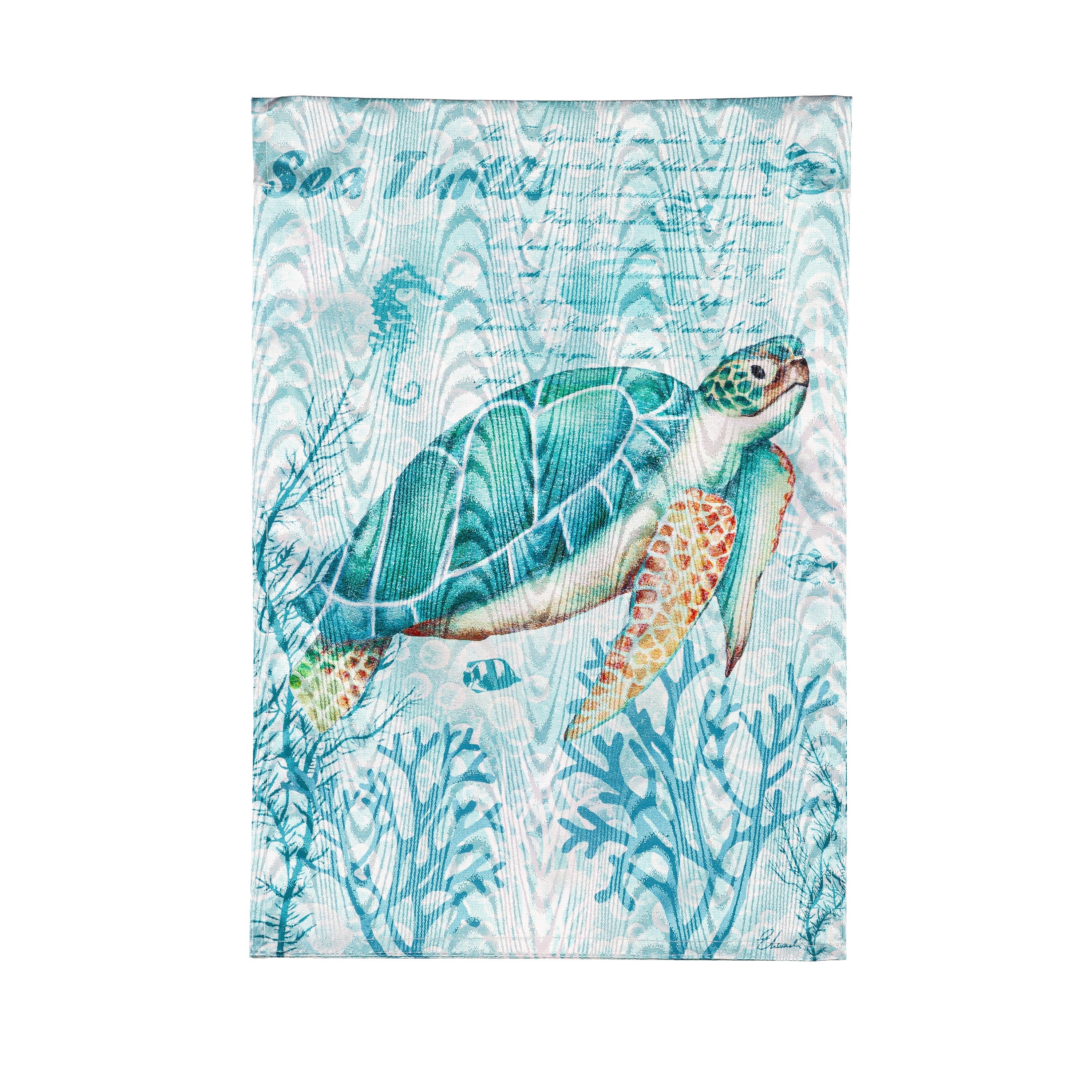 Sea Turtle Moire House Flag - Sports Collectibles, Sports Memorabilia, Sports Fan Shop, Sports Gifts
