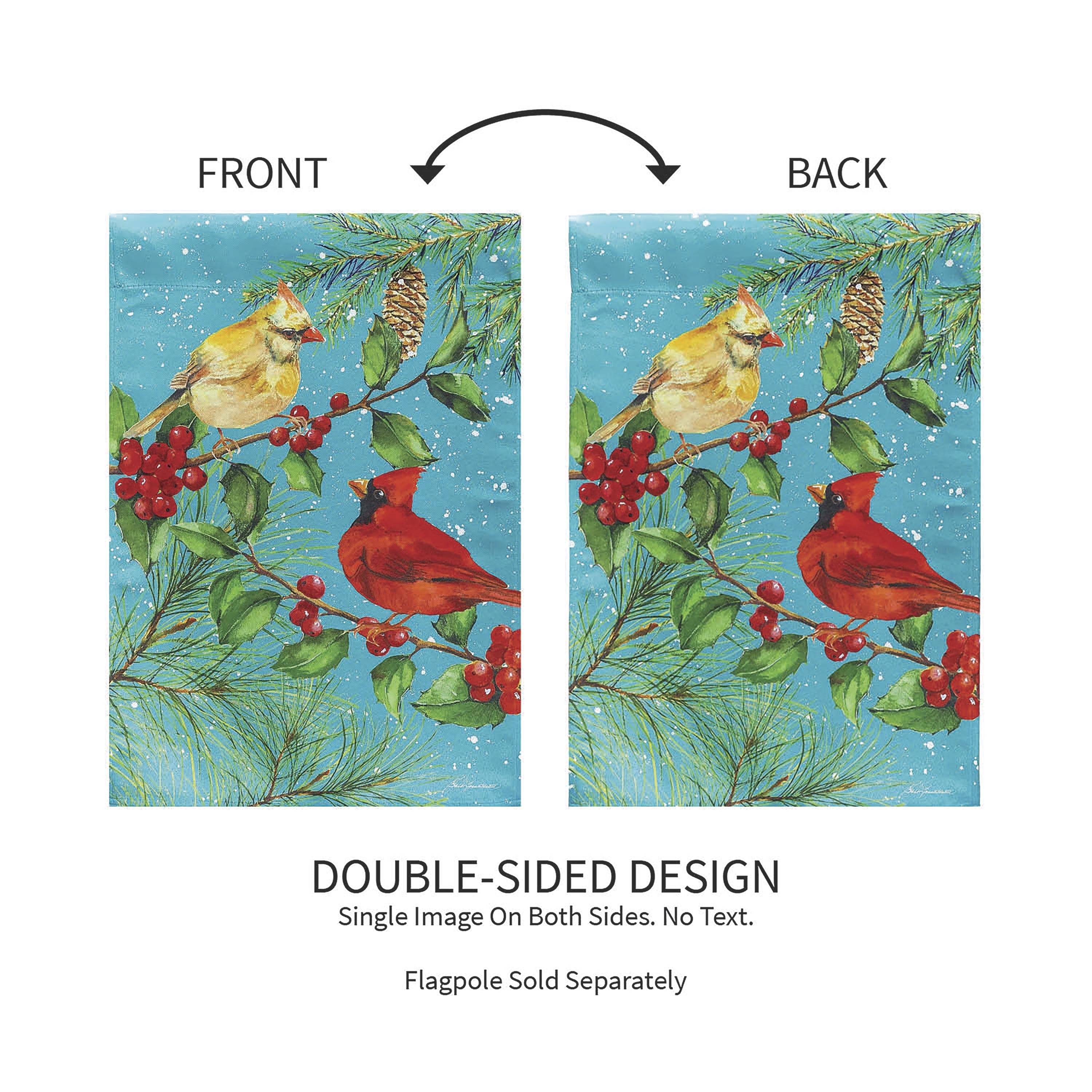 Cardinal Couple Suede Garden Flag - Sports Collectibles, Sports Memorabilia, Sports Fan Shop, Sports Gifts