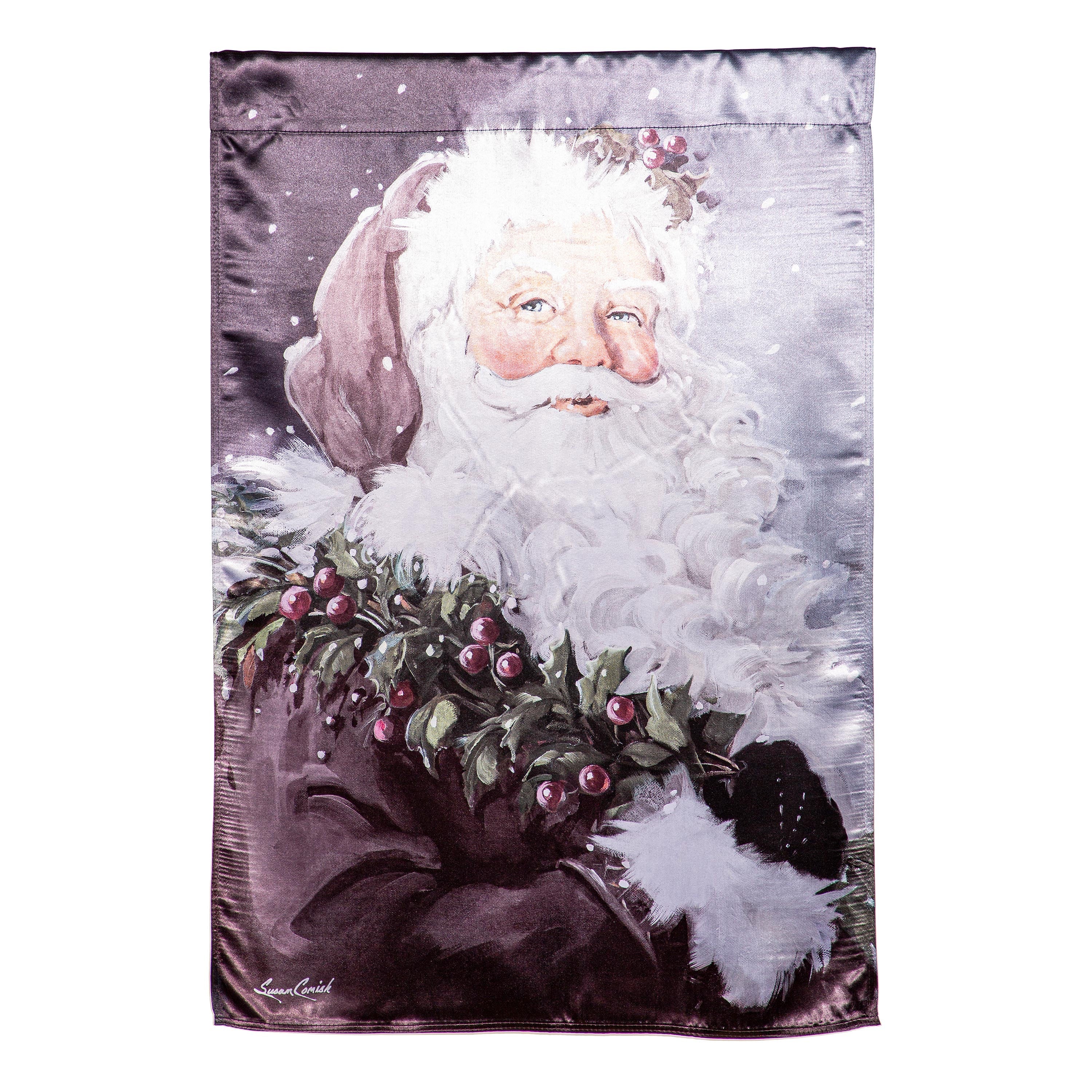 Santa in the Winter Lustre House Flag - Sports Collectibles, Sports Memorabilia, Sports Fan Shop, Sports Gifts