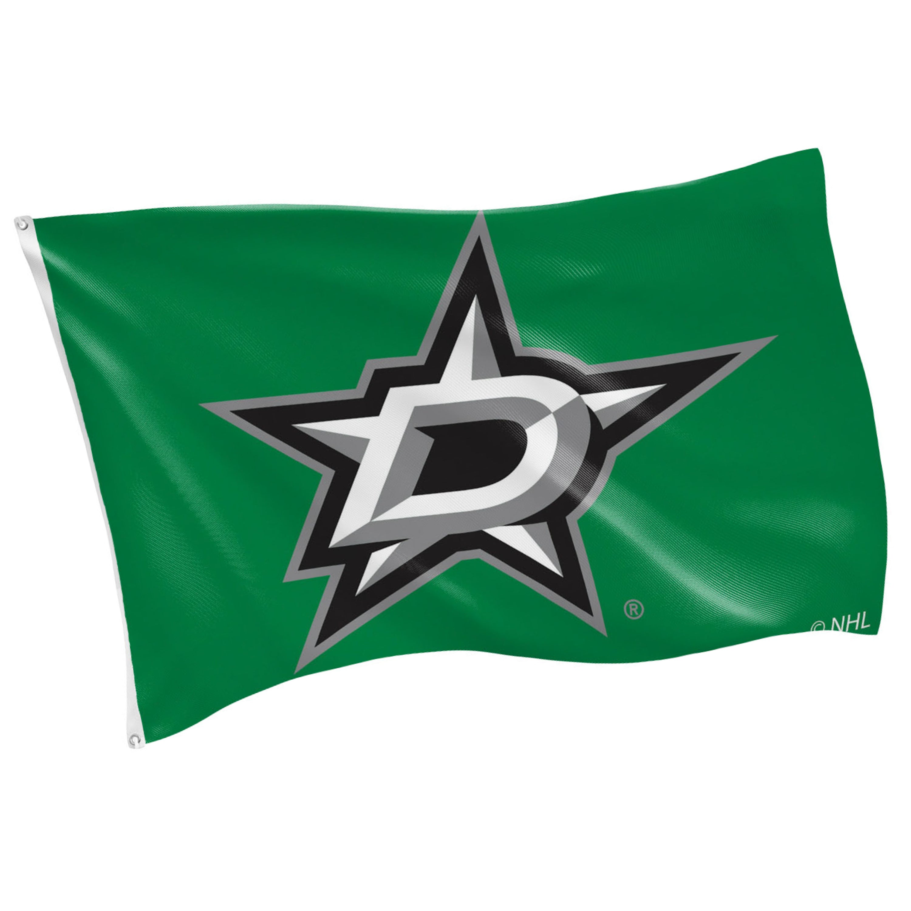 Dallas Stars Single Sided Flag w/ 2 Grommets, 3'x5' - Sports Gifts, Sports Memorabilia, Sports Collectibles, Fan Shop