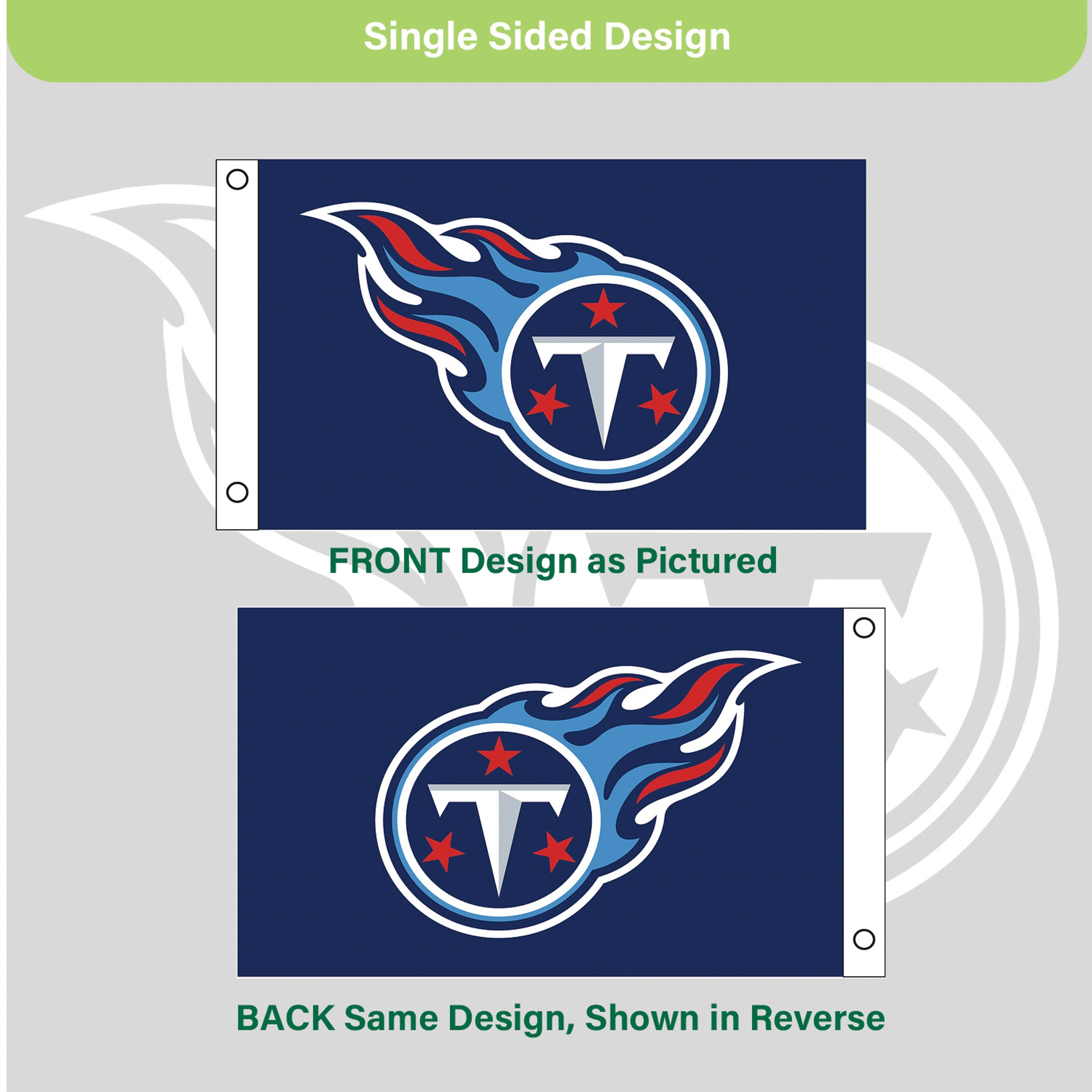 Tennessee Titans Single Sided Flag w/ 2 Grommets, 3'x5' - Sports Gifts, Sports Memorabilia, Sports Collectibles, Fan Shop