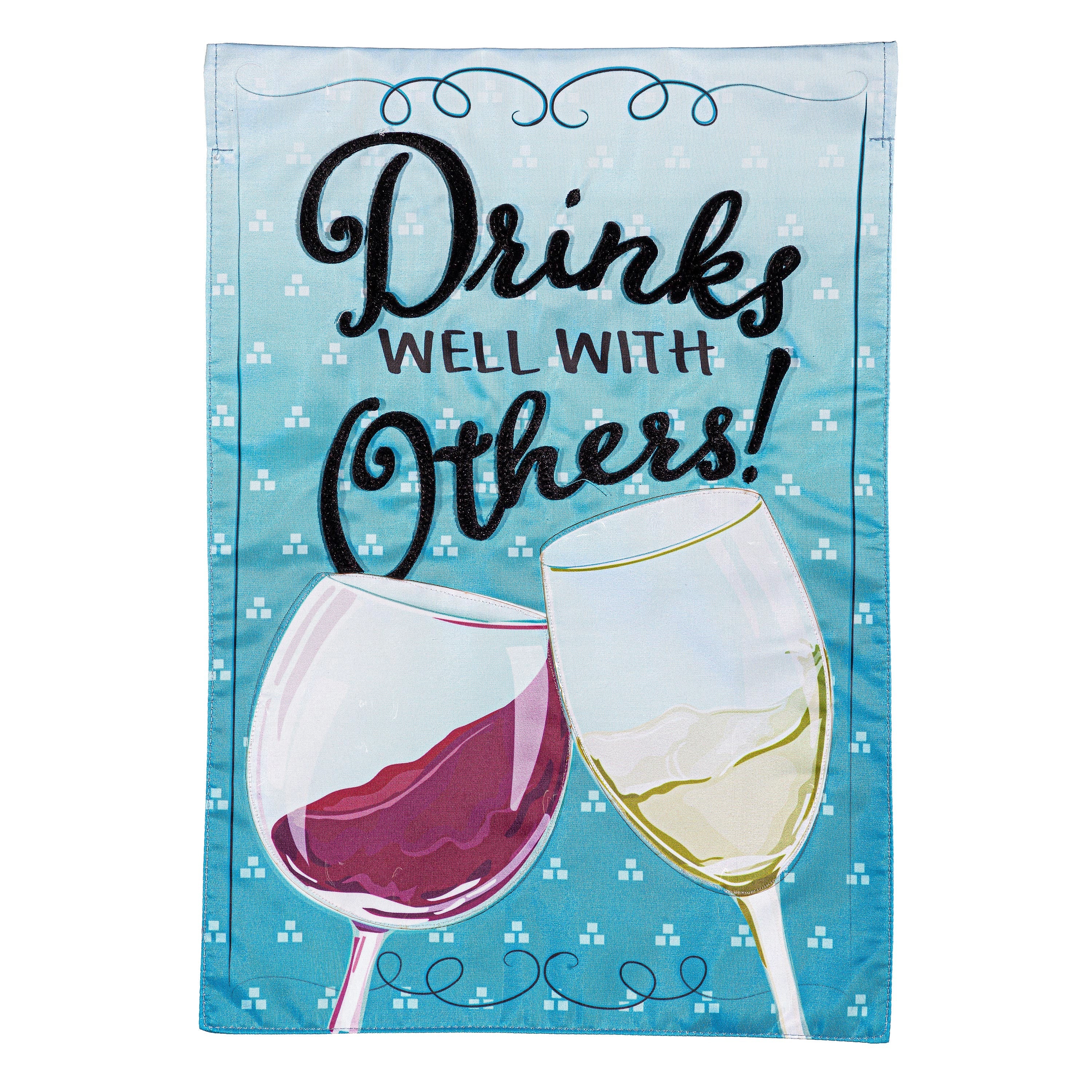 Drinks Well With Others Applique Garden Flag - Sports Collectibles, Sports Memorabilia, Sports Fan Shop, Sports Gifts