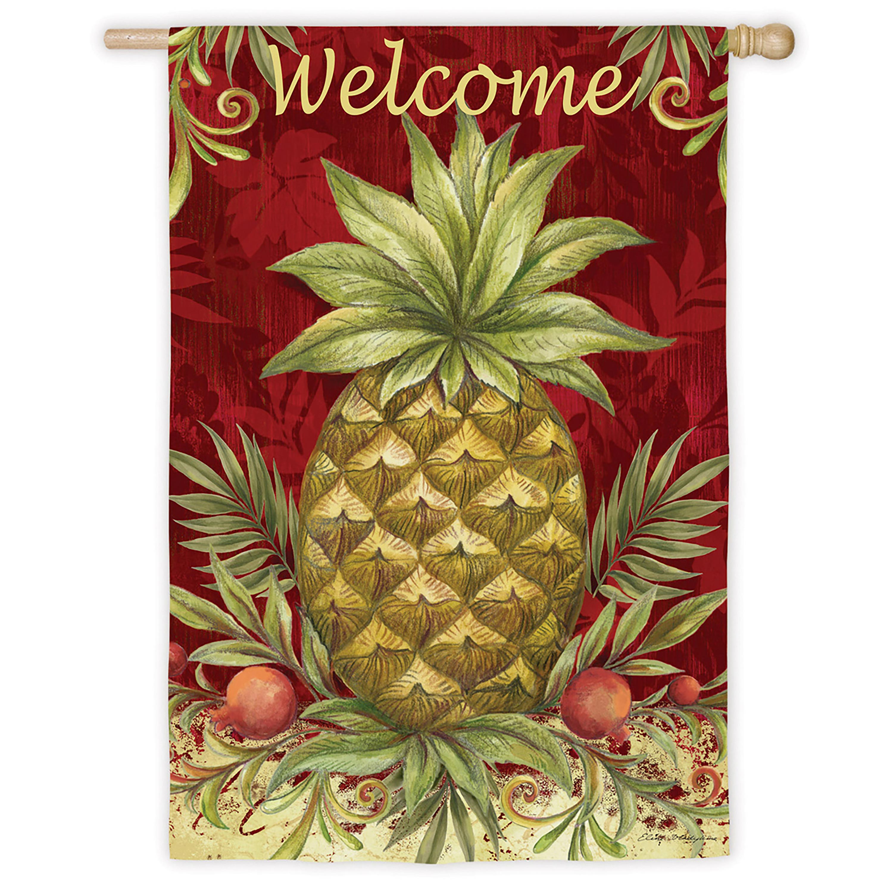 Welcome Pineapple Regular Sub Suede Flag - Sports Collectibles, Sports Memorabilia, Sports Fan Shop, Sports Gifts