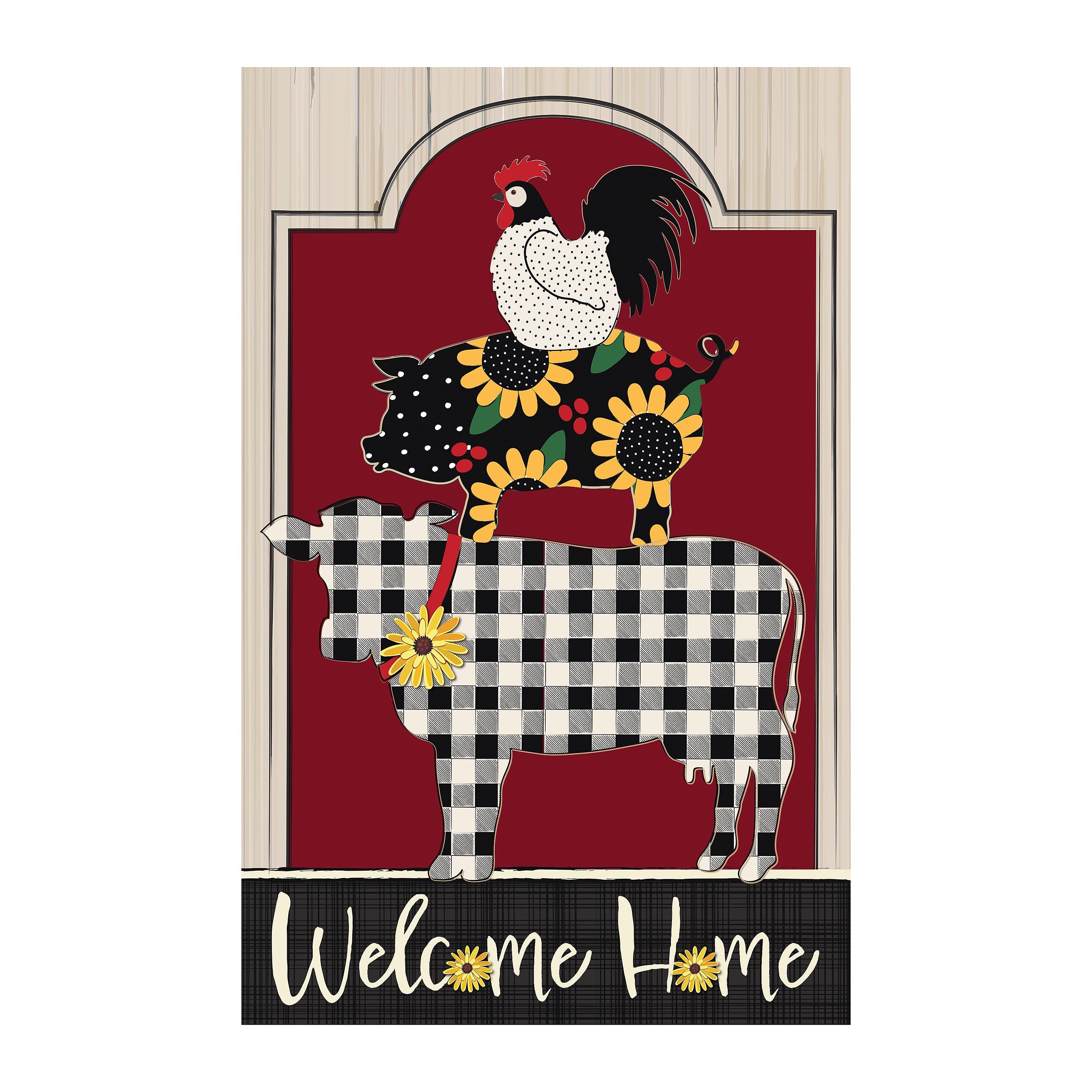 Farm Friends Burlap House Flag - Sports Collectibles, Sports Memorabilia, Sports Fan Shop, Sports Gifts