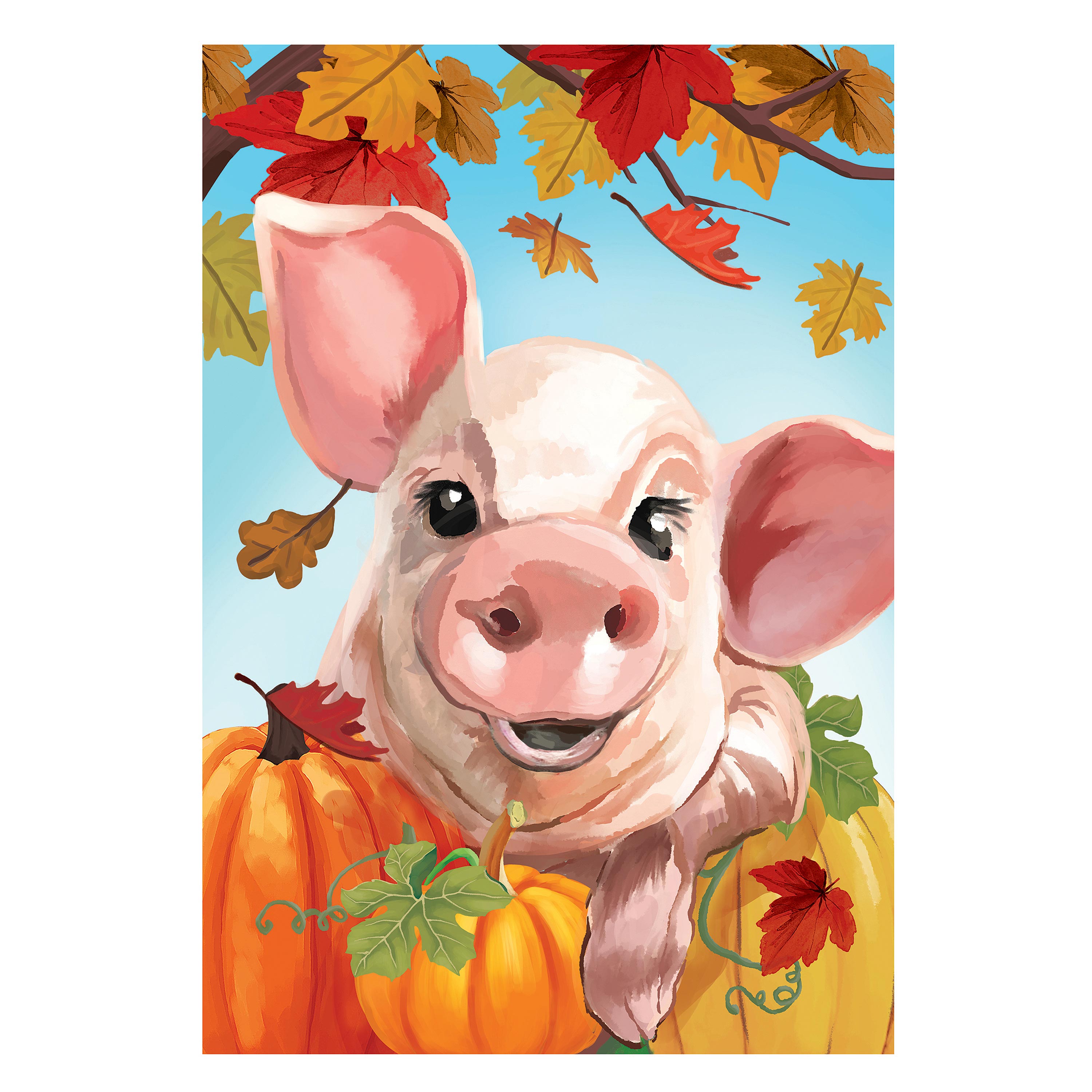 This Little Fall Piggy Suede Garden Flag - Sports Collectibles, Sports Memorabilia, Sports Fan Shop, Sports Gifts