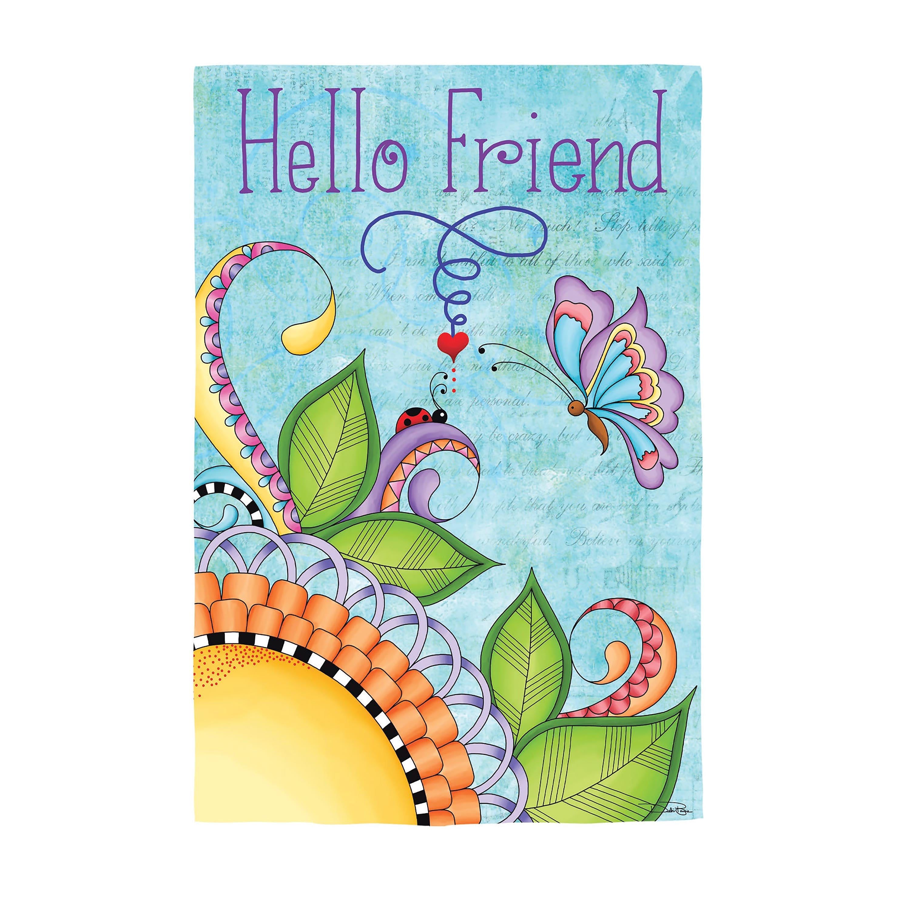 Hello Friend Burlap House Flag - Sports Collectibles, Sports Memorabilia, Sports Fan Shop, Sports Gifts