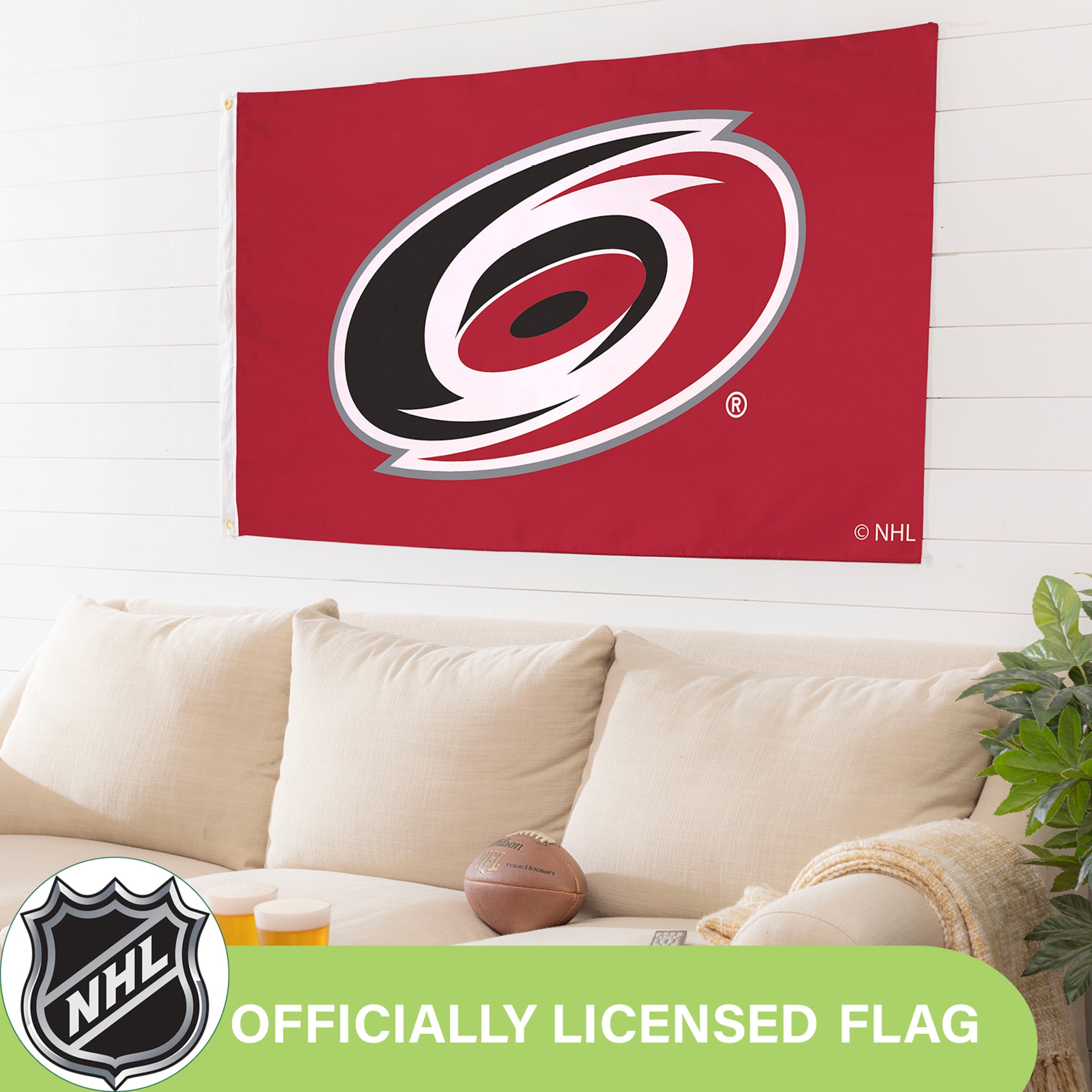 3'x5' Single Sided Flag w/ 2 Grommets, Carolina Hurricanes - Sports Gifts, Sports Memorabilia, Sports Collectibles, Fan Shop