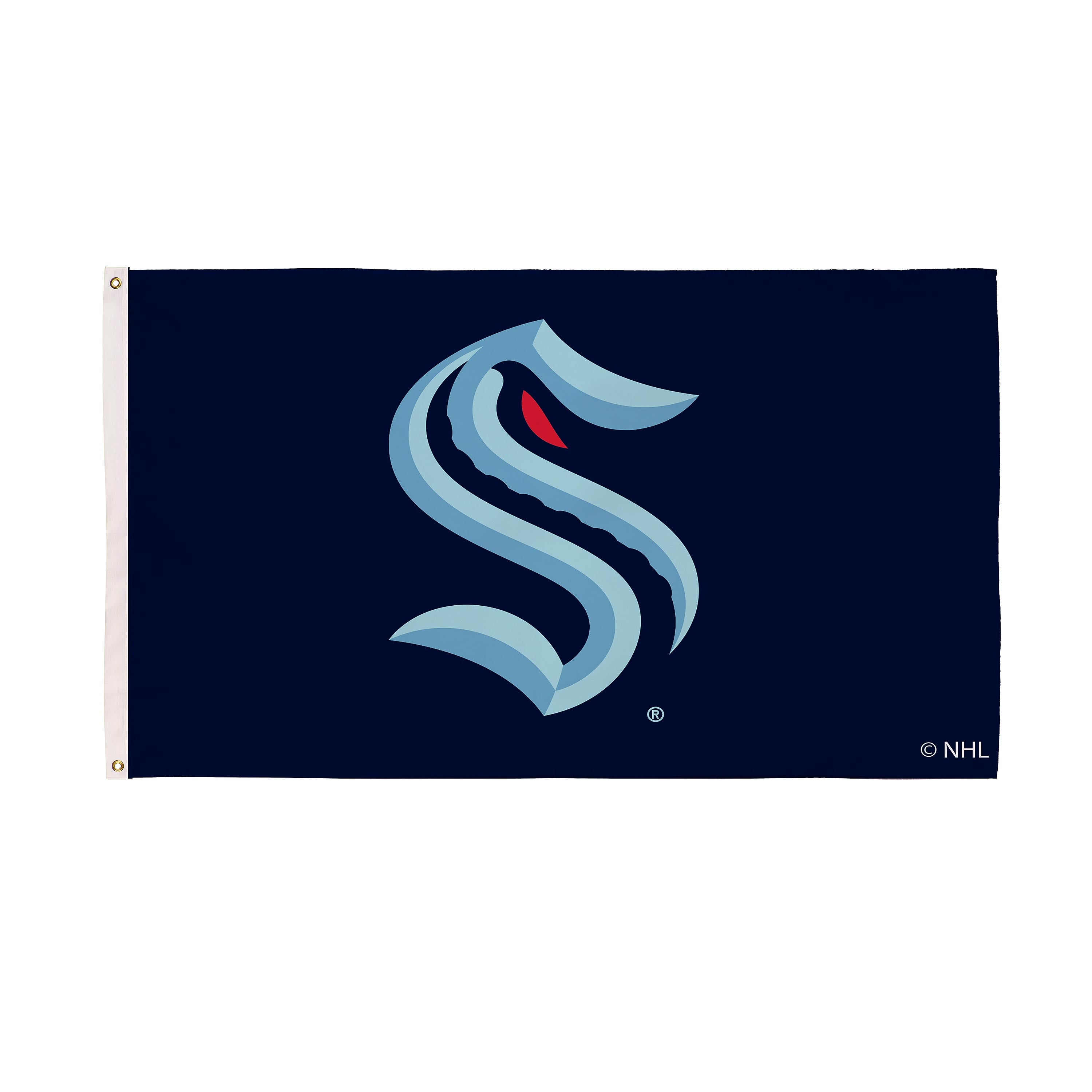 3'x5' Single Sided Flag w/ 2 Grommets, Seattle Kraken - Sports Gifts, Sports Memorabilia, Sports Collectibles, Fan Shop