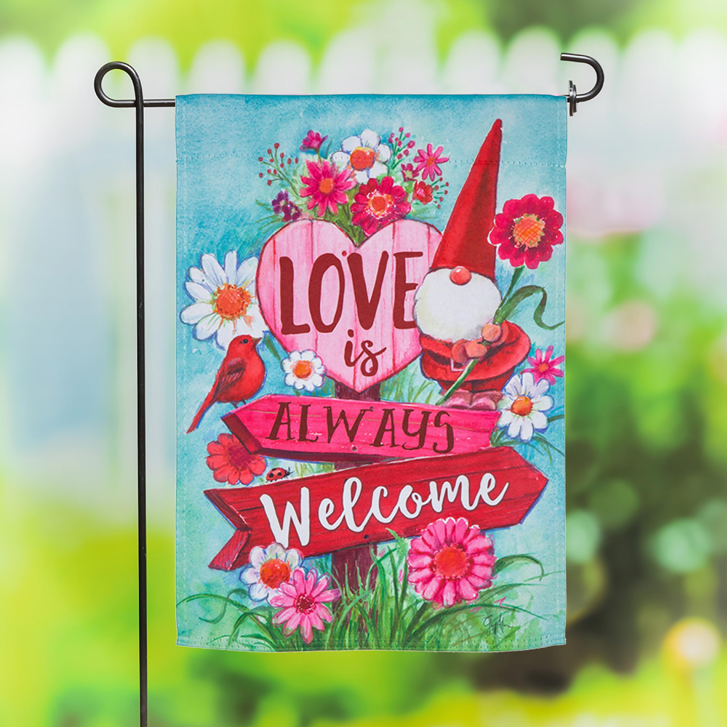 Love is Always Welcome Suede Garden Flag - Sports Collectibles, Sports Memorabilia, Sports Fan Shop, Sports Gifts