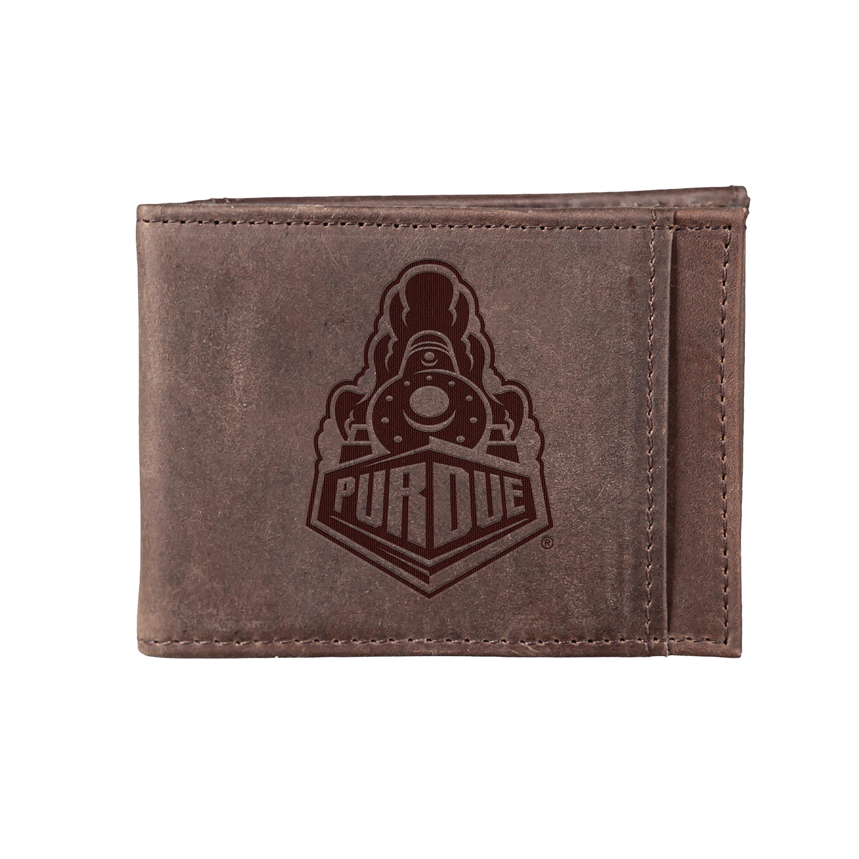 Front Pocket Wallet w/ RFID Blocking, Purdue University, Brown - Sports Collectibles, Sports Memorabilia, Sports Fan Shop, Sports Gifts