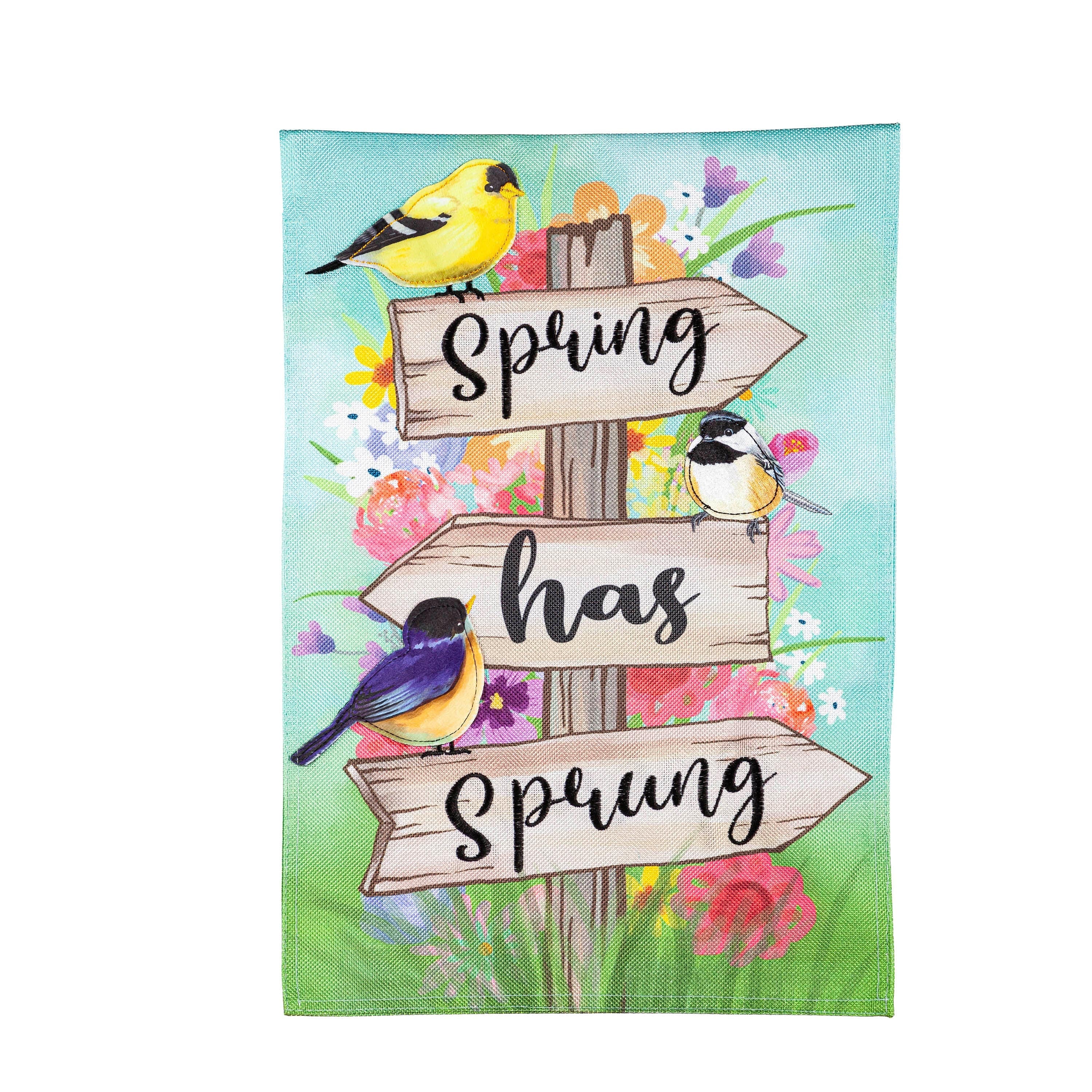 Spring Sign Burlap House Flag - Sports Collectibles, Sports Memorabilia, Sports Fan Shop, Sports Gifts