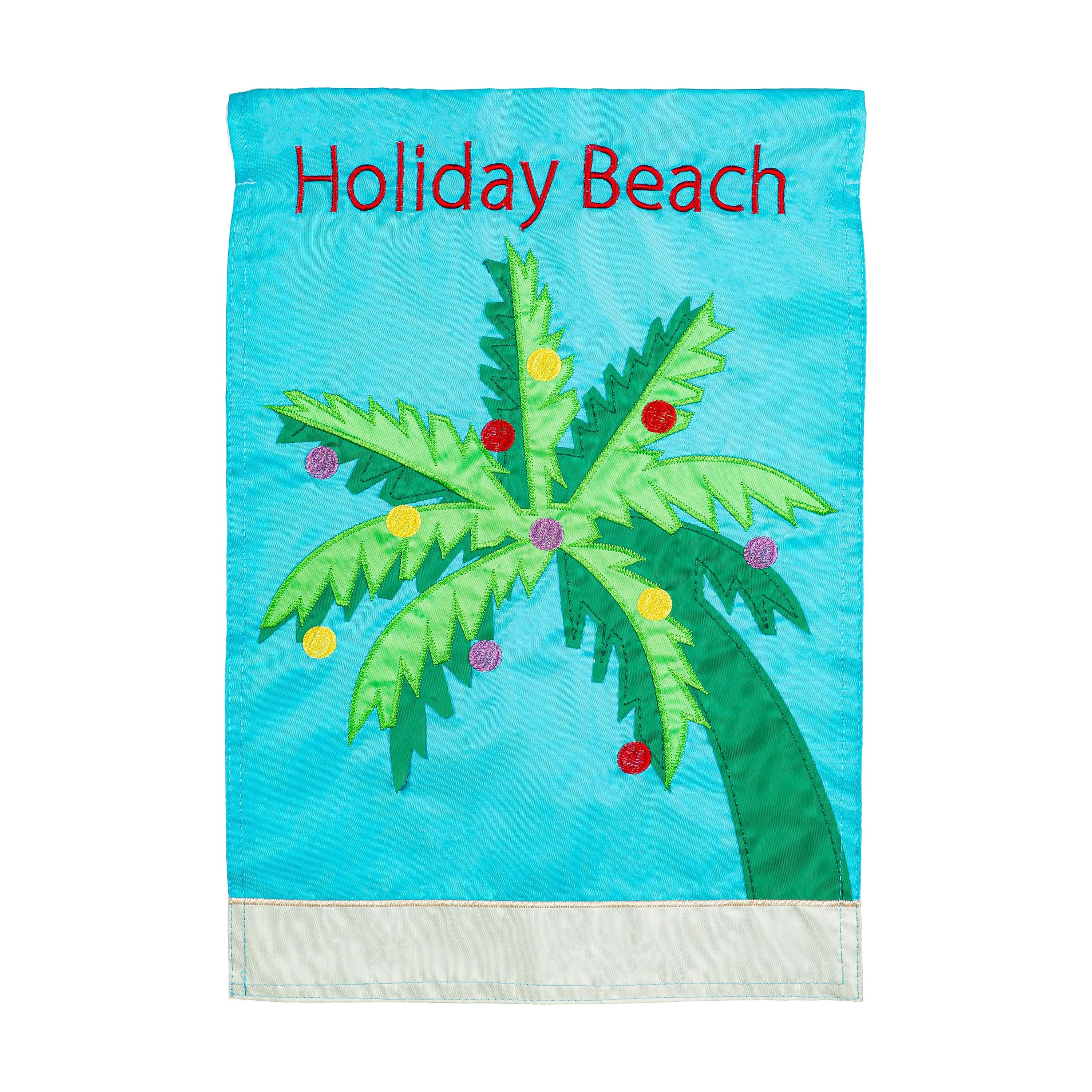 Holiday Beach Tree Basic Applique Garden Flag - Sports Gifts, Sports Memorabilia, Sports Collectibles, Fan Shop