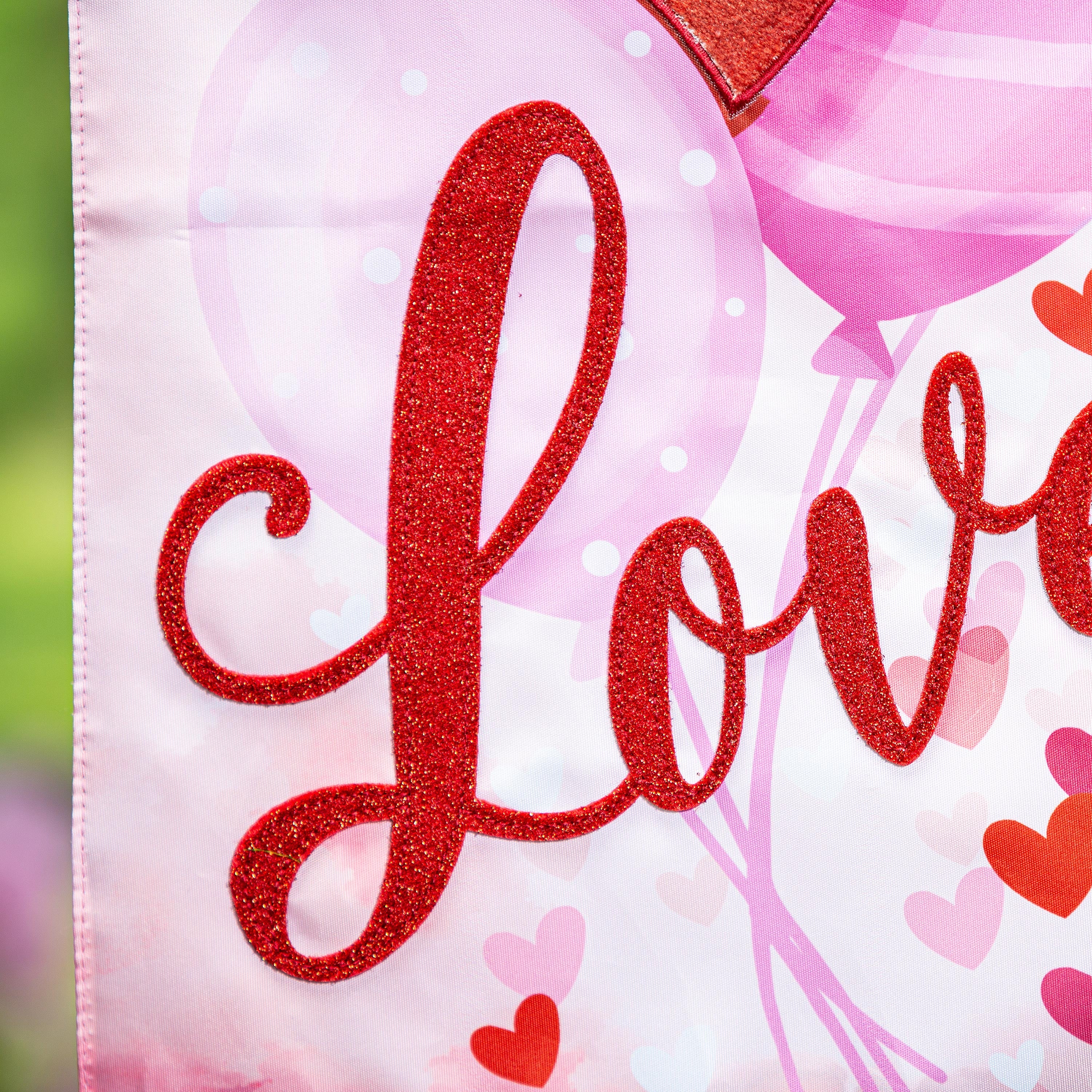 Valentine Love Balloon Applique Garden Flag - Sports Collectibles, Sports Memorabilia, Sports Fan Shop, Sports Gifts
