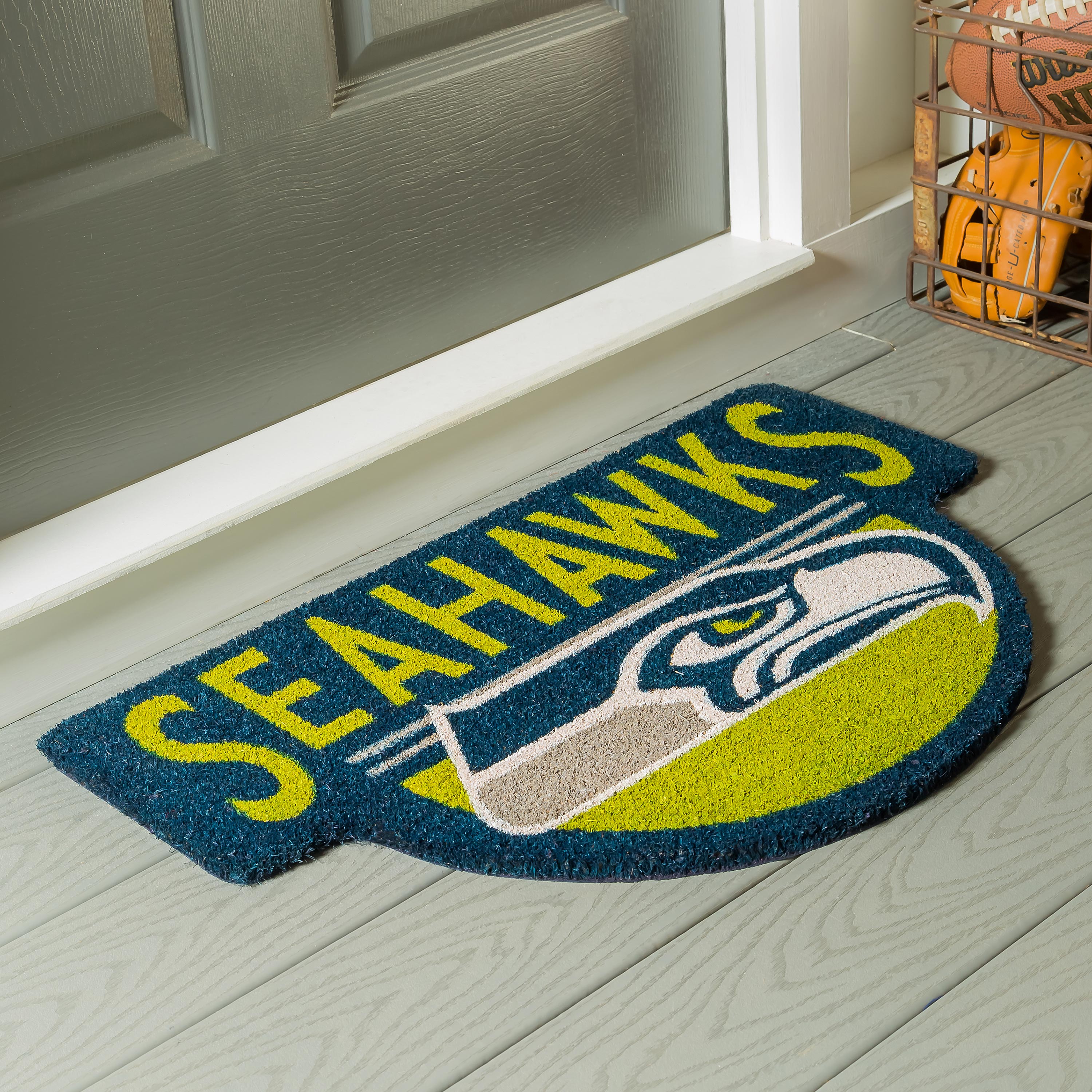 NFL Shaped Coir Door Mat, Seahawks - Sports Collectibles, Sports Memorabilia, Sports Fan Shop, Sports Gifts
