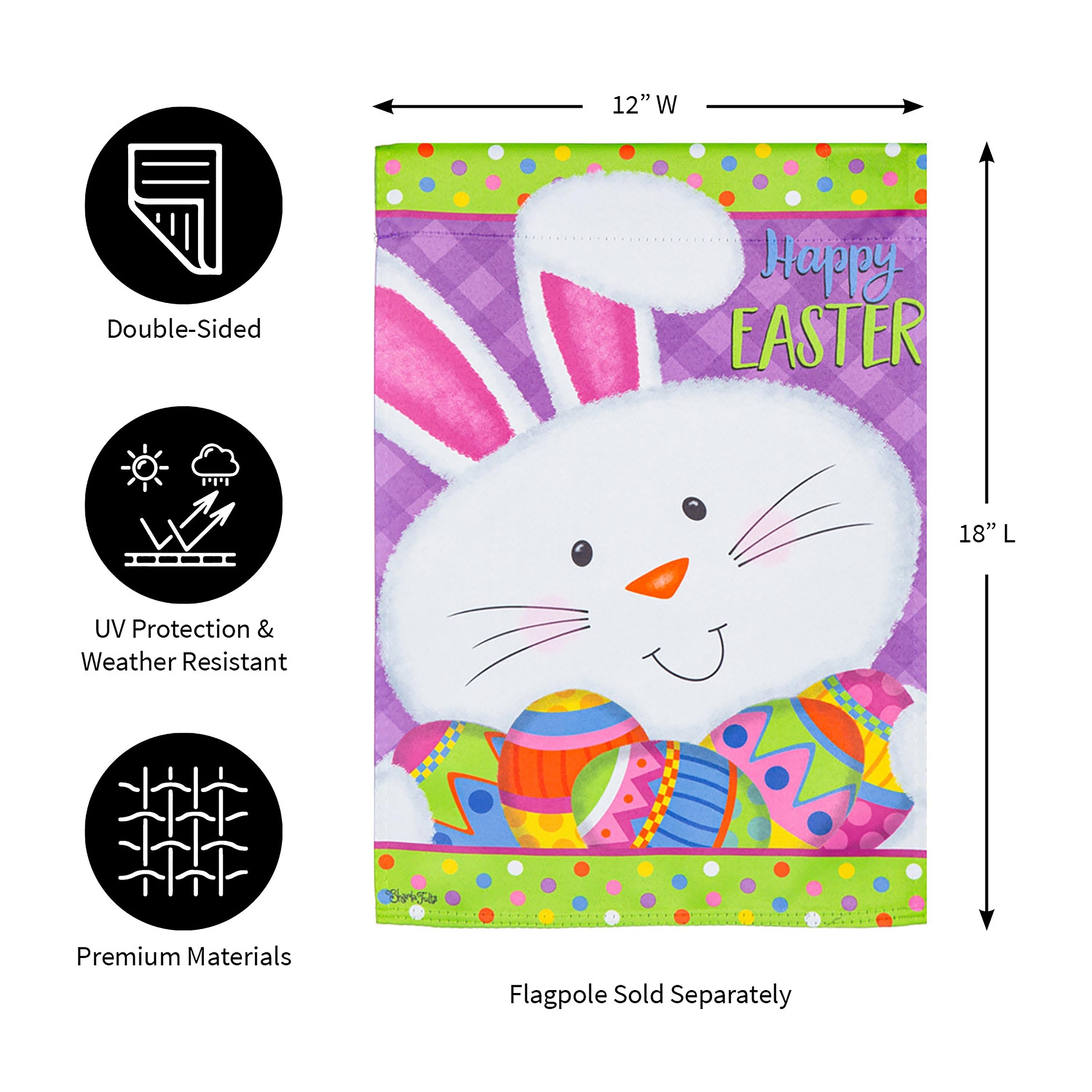 Easter Bunny Suede Garden Flag - Sports Collectibles, Sports Memorabilia, Sports Fan Shop, Sports Gifts