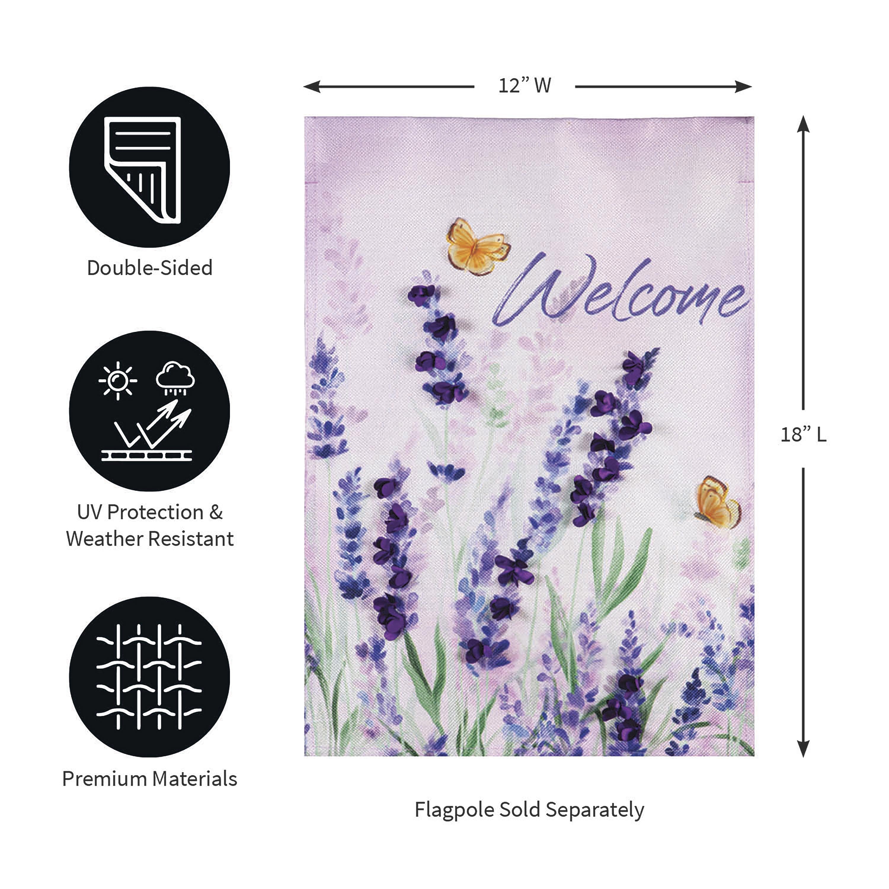 Hello Spring Lavender Burlap Garden Flag - Sports Collectibles, Sports Memorabilia, Sports Fan Shop, Sports Gifts