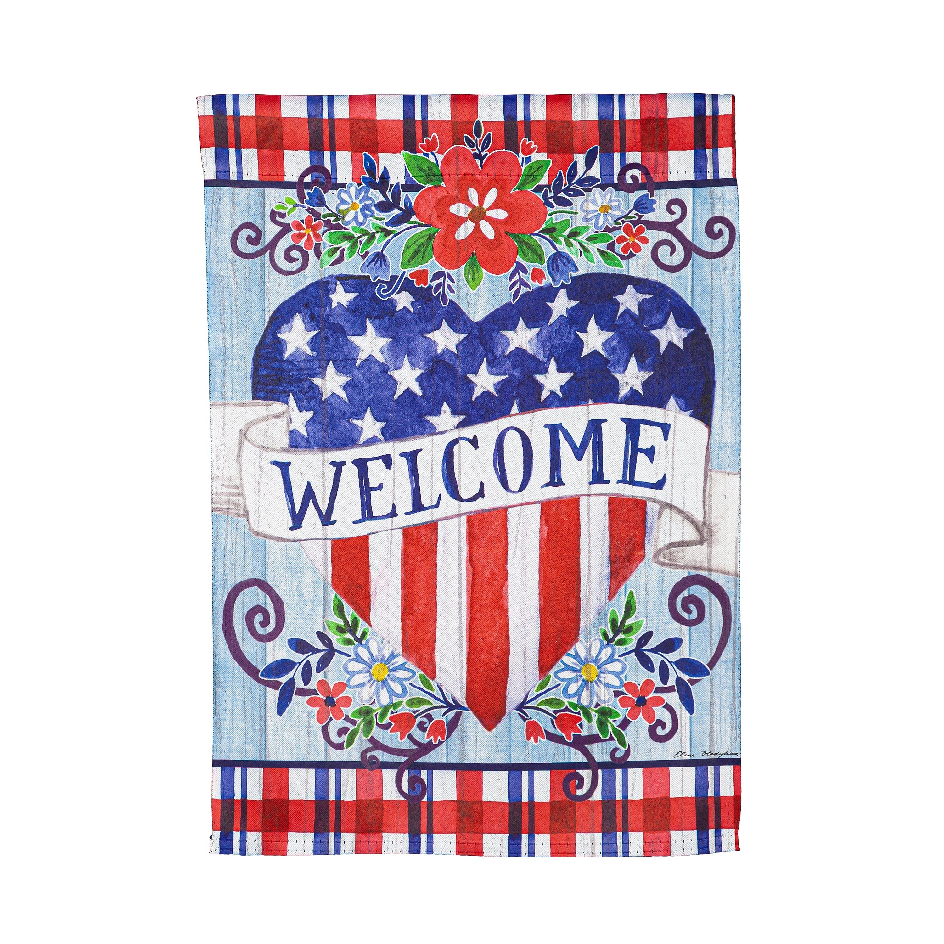 Welcome Heart Garden Suede Flag - Sports Collectibles, Sports Memorabilia, Sports Fan Shop, Sports Gifts