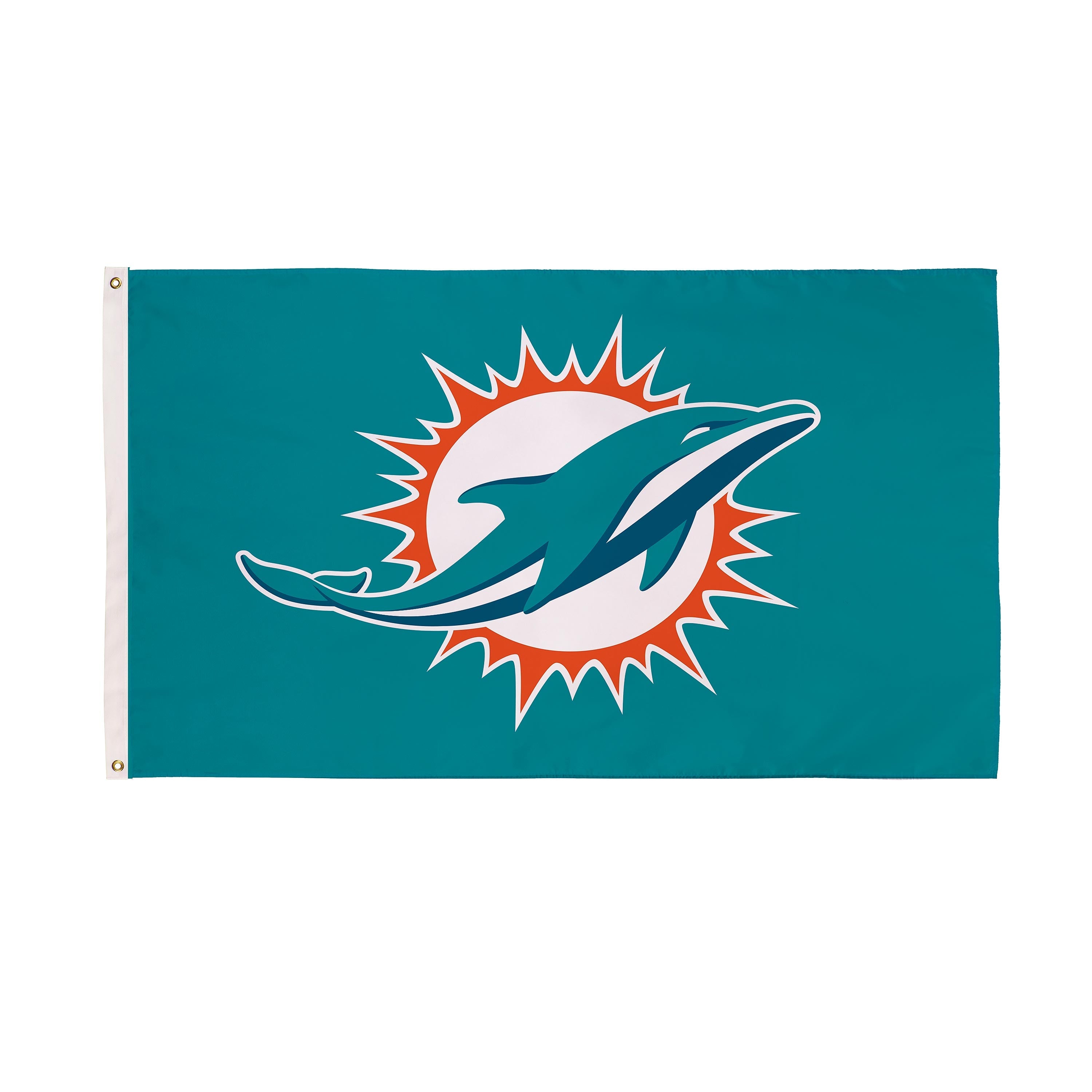 3'x5' Single Sided Flag w/ 2 Grommets, Miami Dolphins - Sports Gifts, Sports Memorabilia, Sports Collectibles, Fan Shop