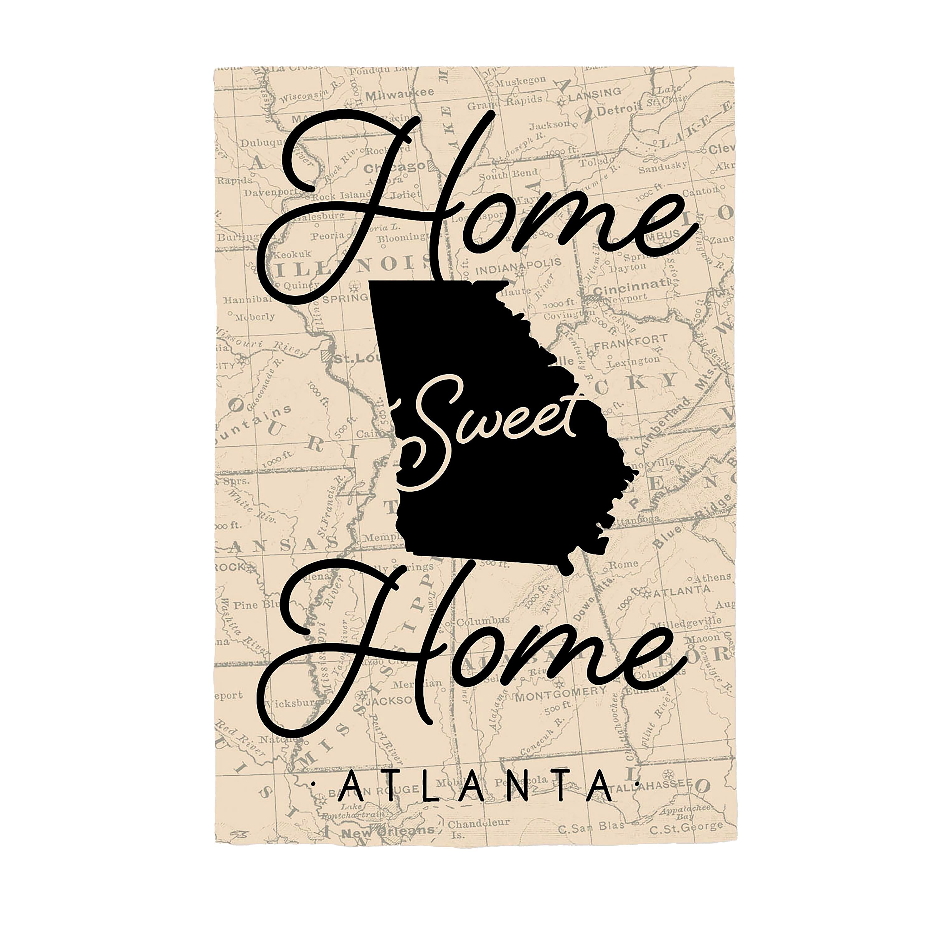 Home Sweet Home Map of Georgia Garden Suede Flag - Sports Collectibles, Sports Memorabilia, Sports Fan Shop, Sports Gifts