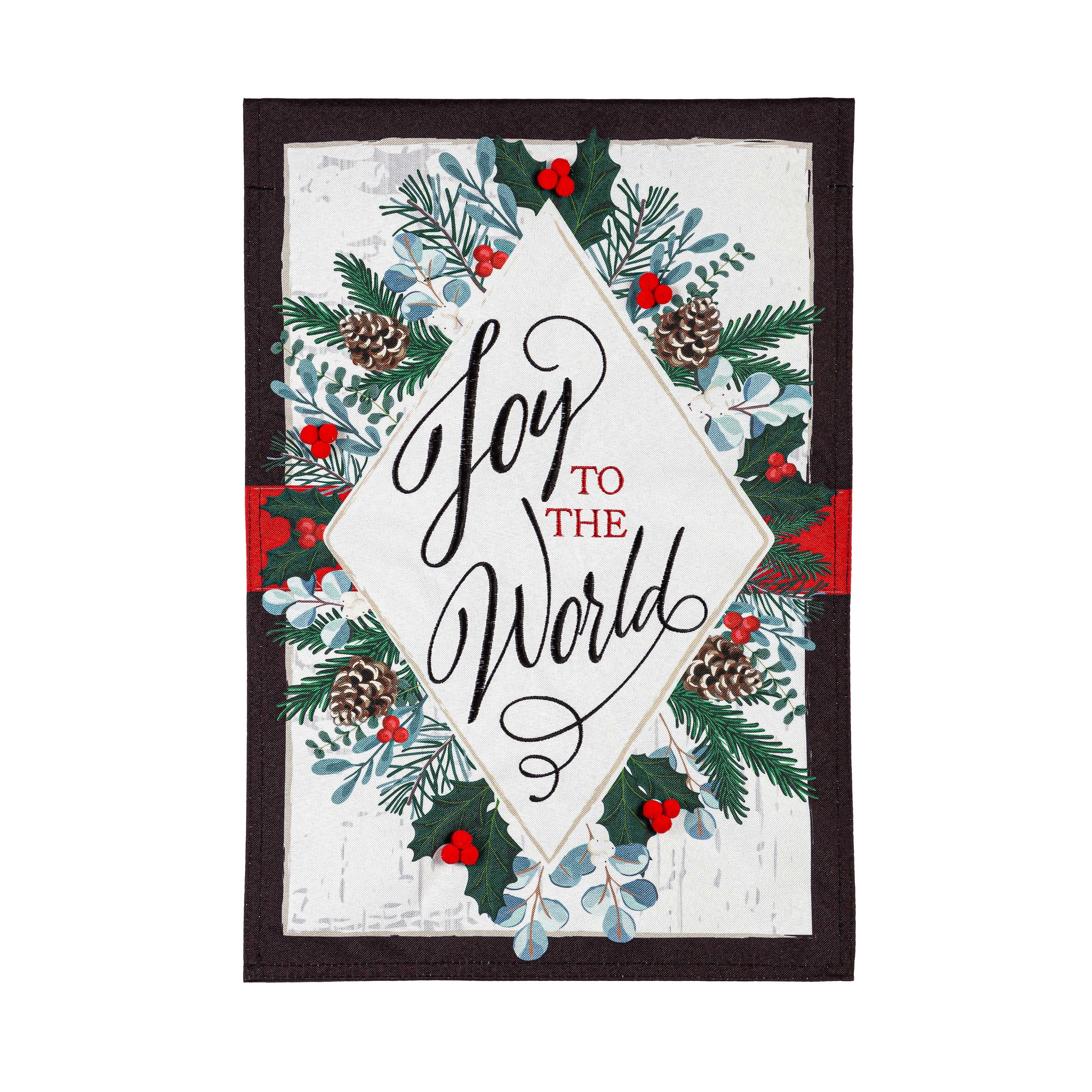 Joy to the World Linen Garden Flag - Sports Collectibles, Sports Memorabilia, Sports Fan Shop, Sports Gifts