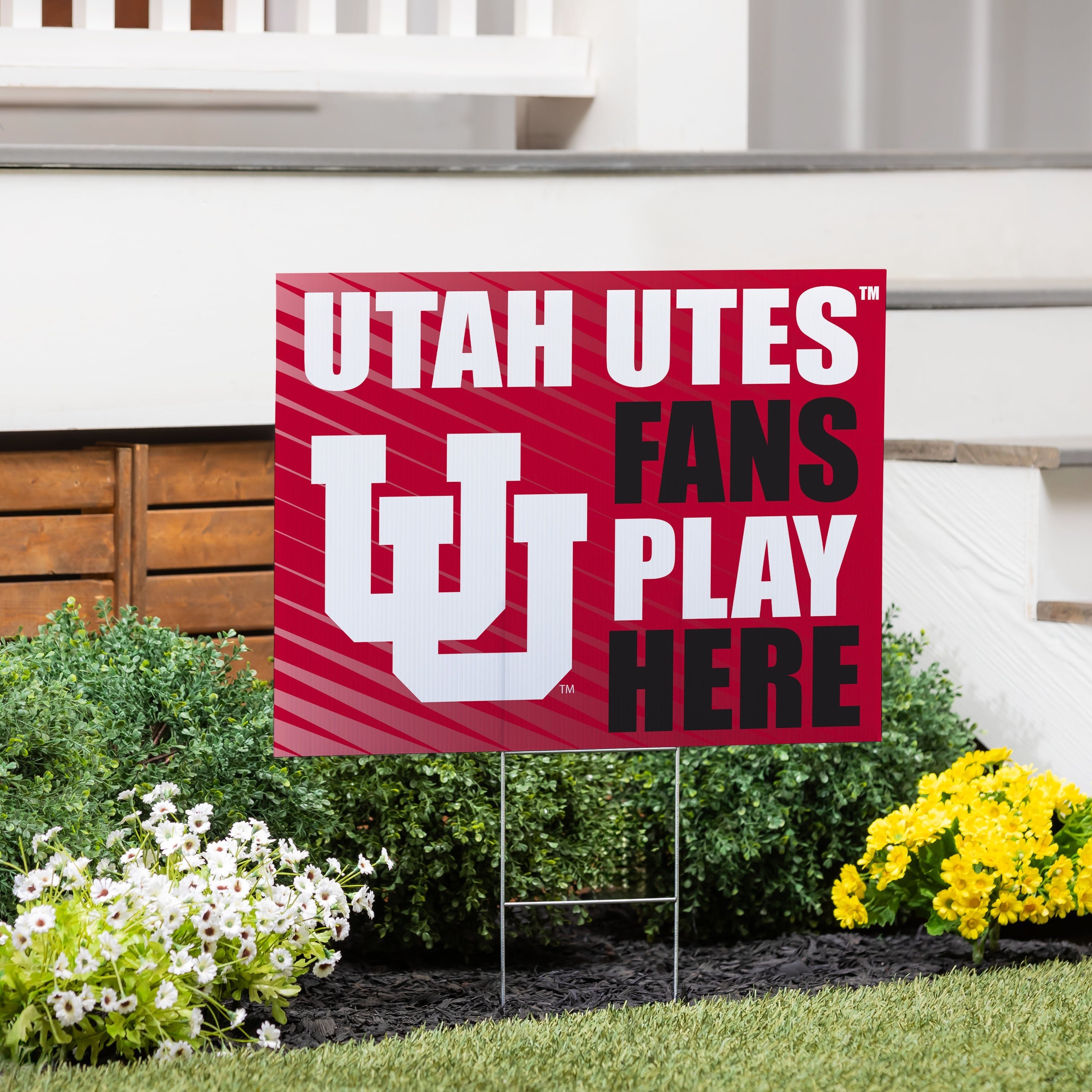 University of Utah Coroplast Yard Sign "Fans Play Here" - Sports Collectibles, Sports Memorabilia, Sports Fan Shop, Sports Gifts