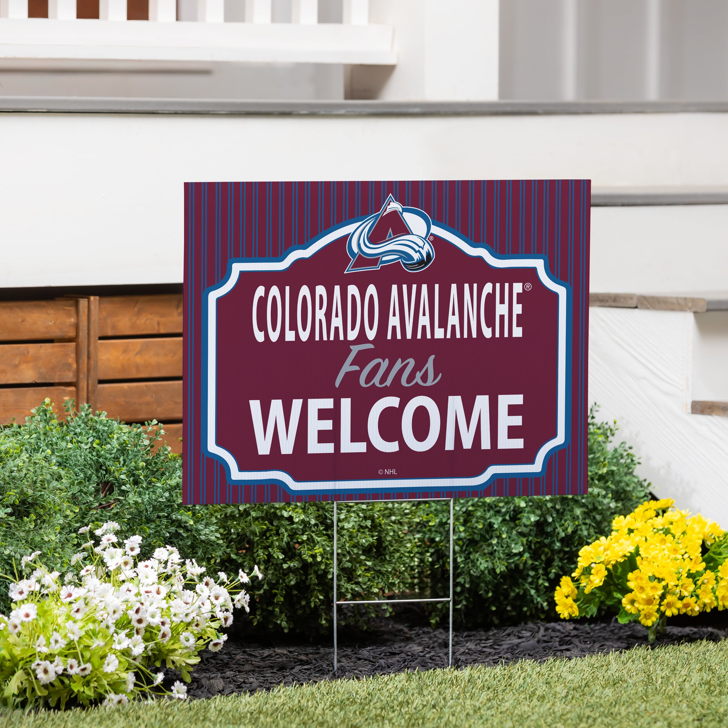 Colorado Avalanche Coroplast Yard Sign, "Fans Welcome" - Sports Collectibles, Sports Memorabilia, Sports Fan Shop, Sports Gifts