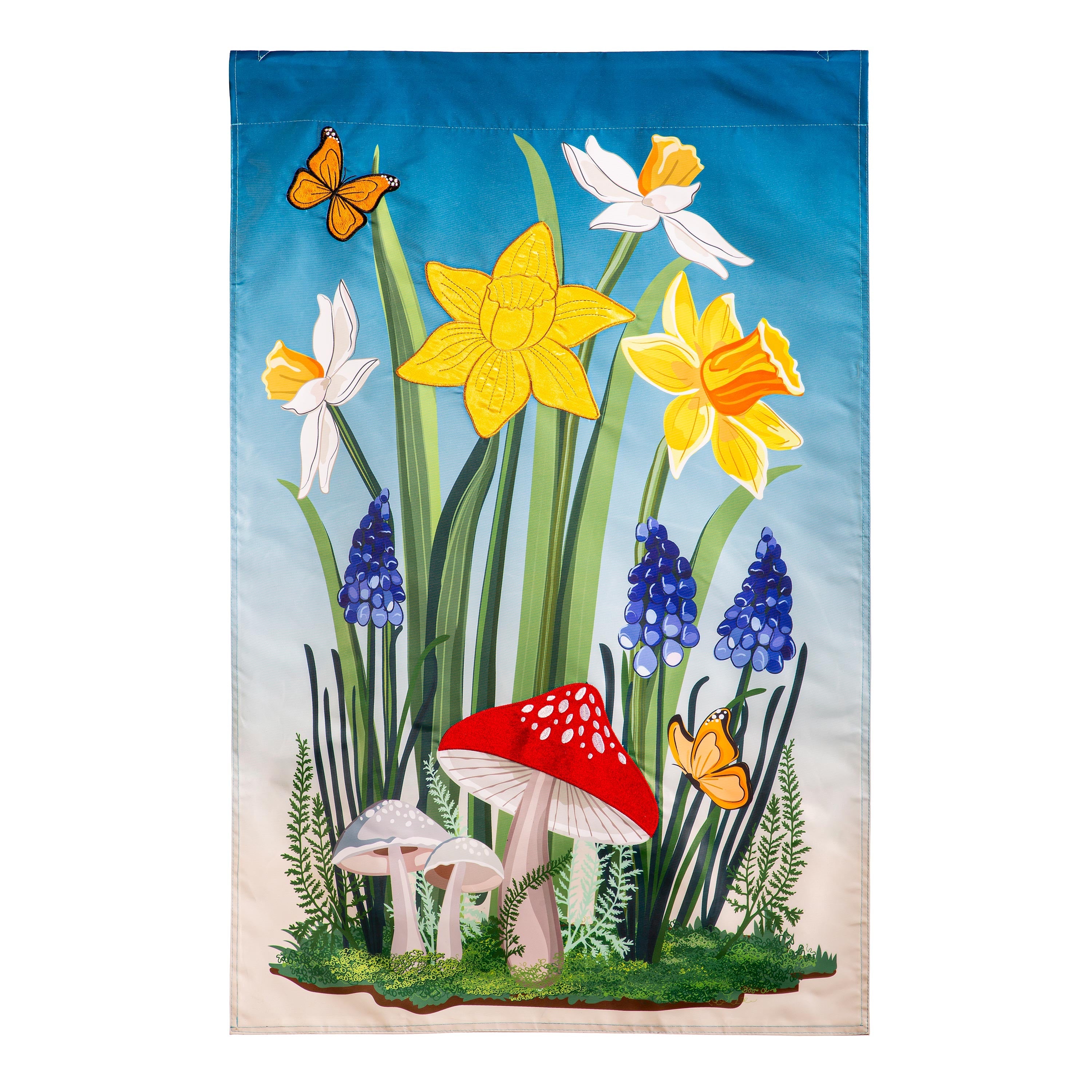 Spring Floral Haven Applique House Flag - Sports Collectibles, Sports Memorabilia, Sports Fan Shop, Sports Gifts