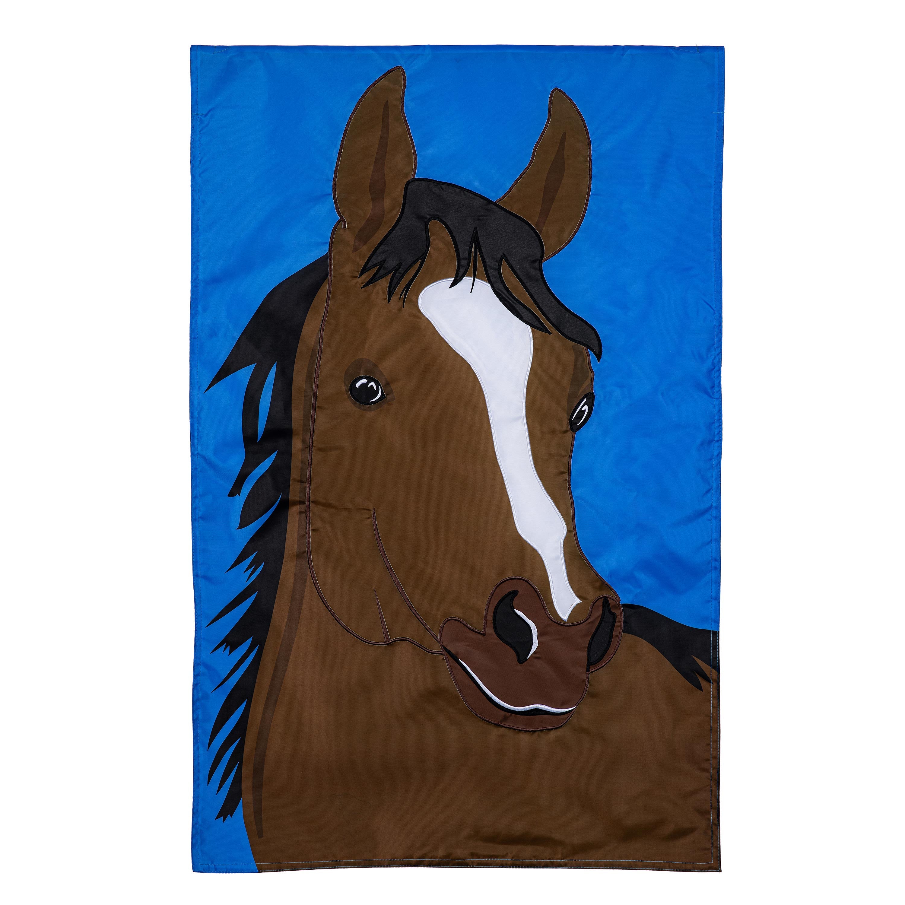 Single Horse Basic Applique House Flag - Sports Collectibles, Sports Memorabilia, Sports Fan Shop, Sports Gifts