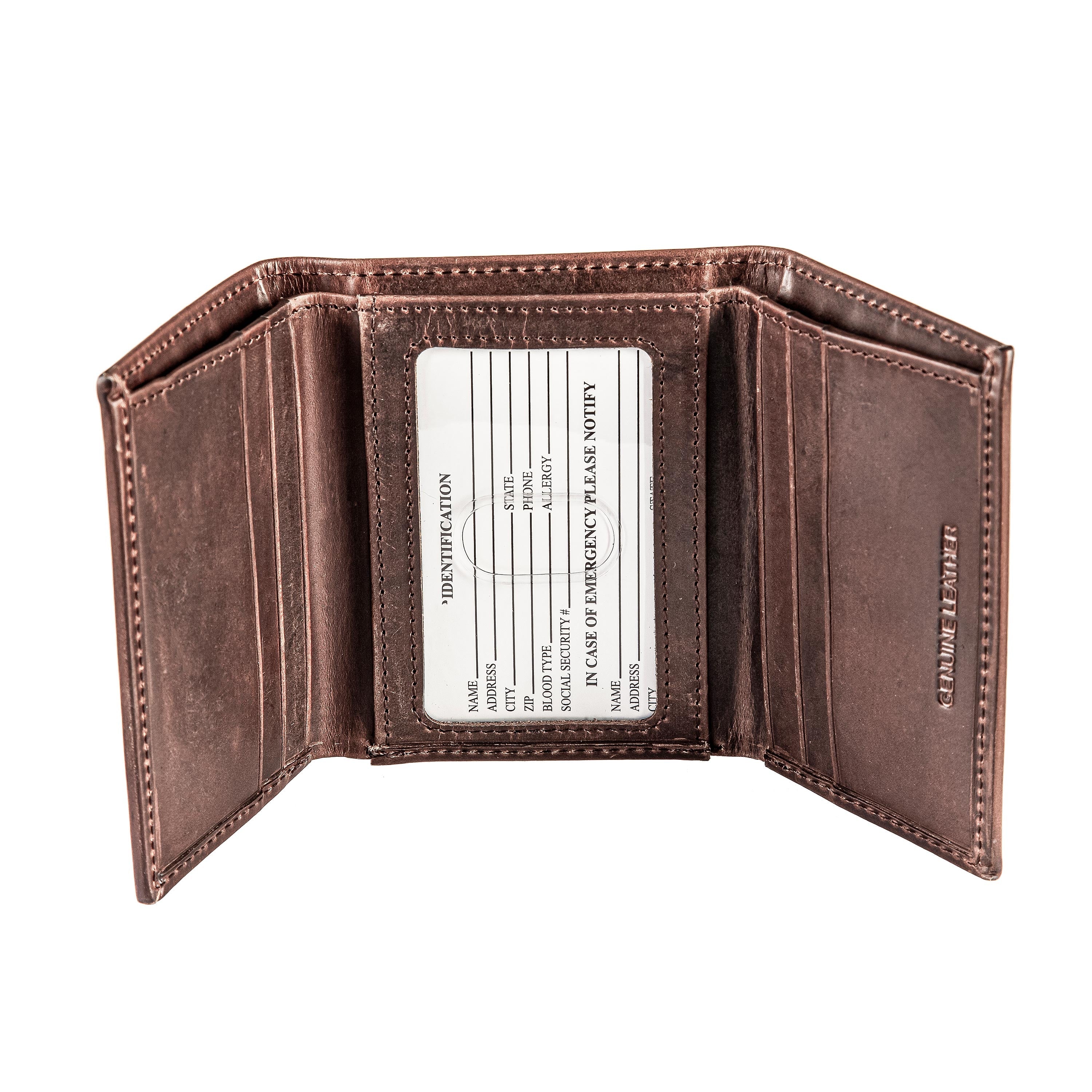 Los Angeles Chargers, Tri-Fold Wallet, Brown, CH, 100% Genuine Leather - Sports Gifts, Sports Memorabilia, Sports Collectibles, Fan Shop