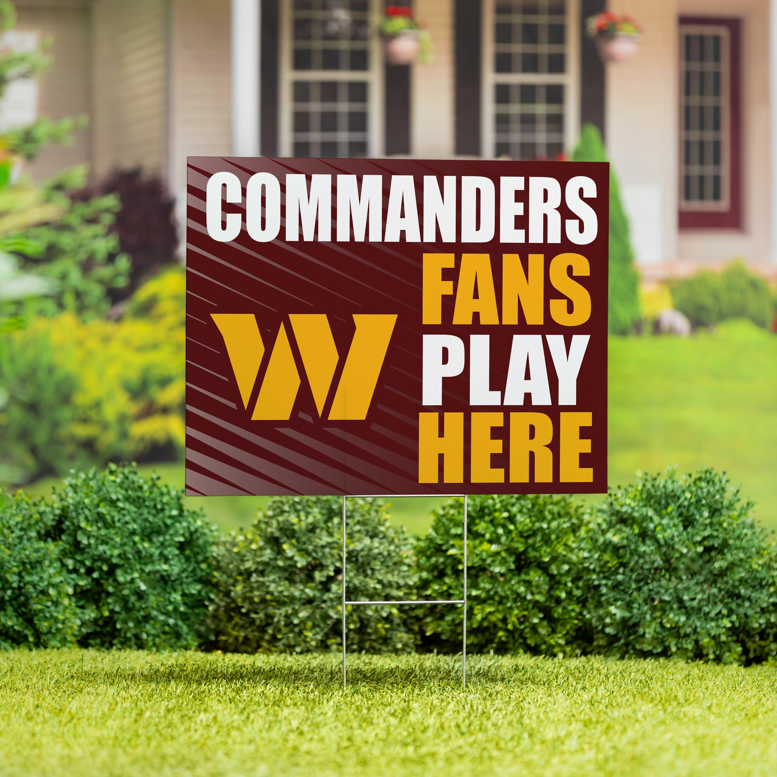 Washington Commanders Coroplast Yard Sign "Fans Play Here" - Sports Collectibles, Sports Memorabilia, Sports Fan Shop, Sports Gifts