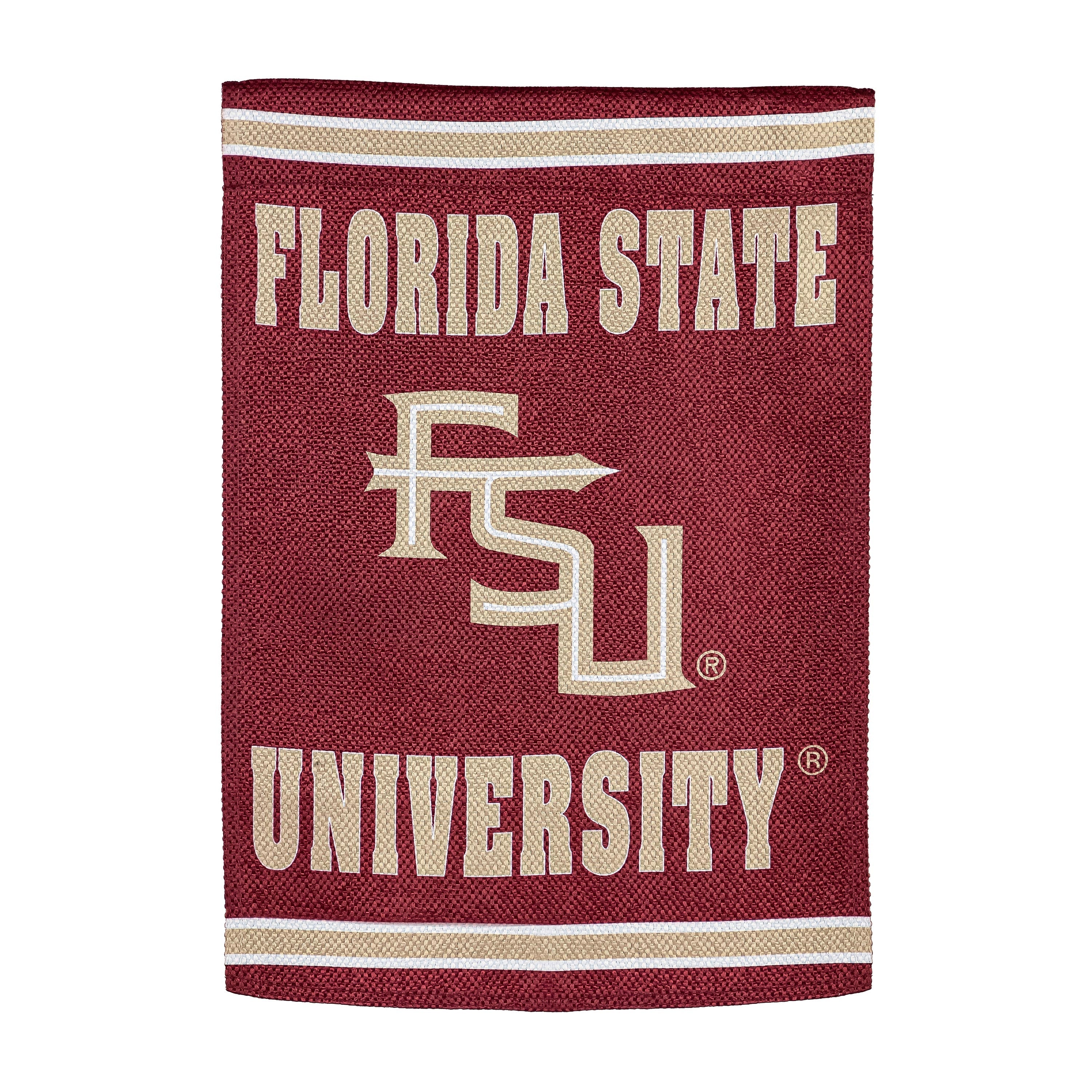 Embossed Suede Flag, House Size, Florida State University - Sports Collectibles, Sports Memorabilia, Sports Fan Shop, Sports Gifts