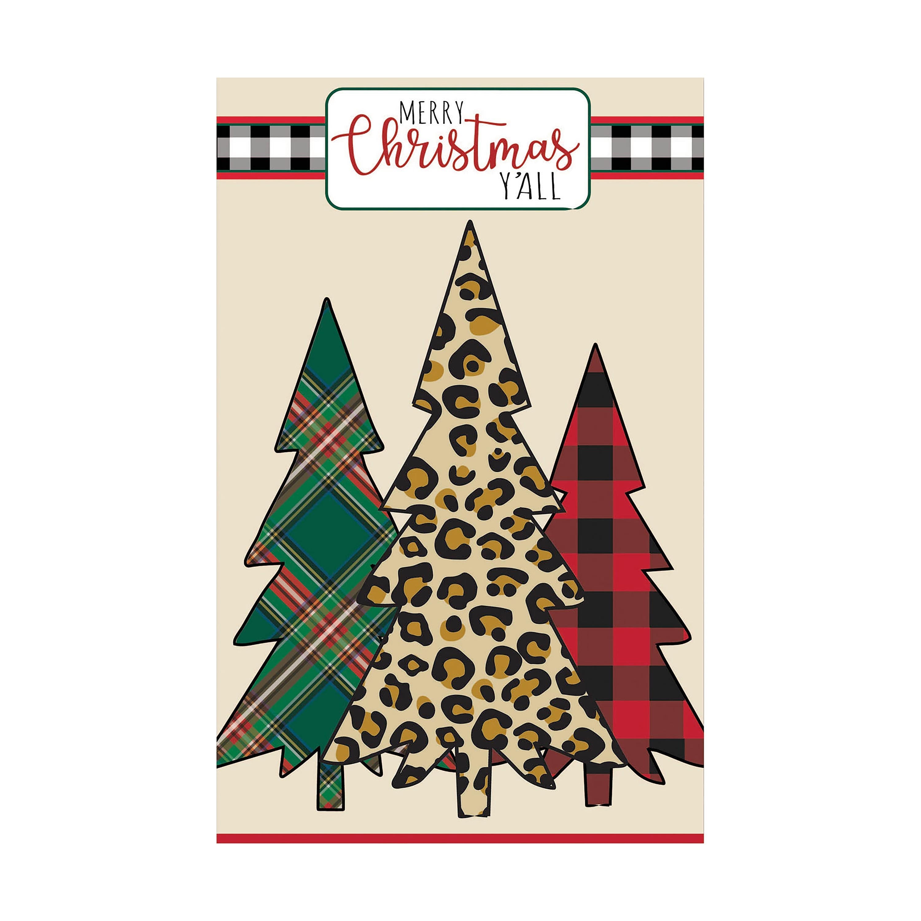 Mixed Print Christmas Trees Garden Applique Flag - Sports Collectibles, Sports Memorabilia, Sports Fan Shop, Sports Gifts