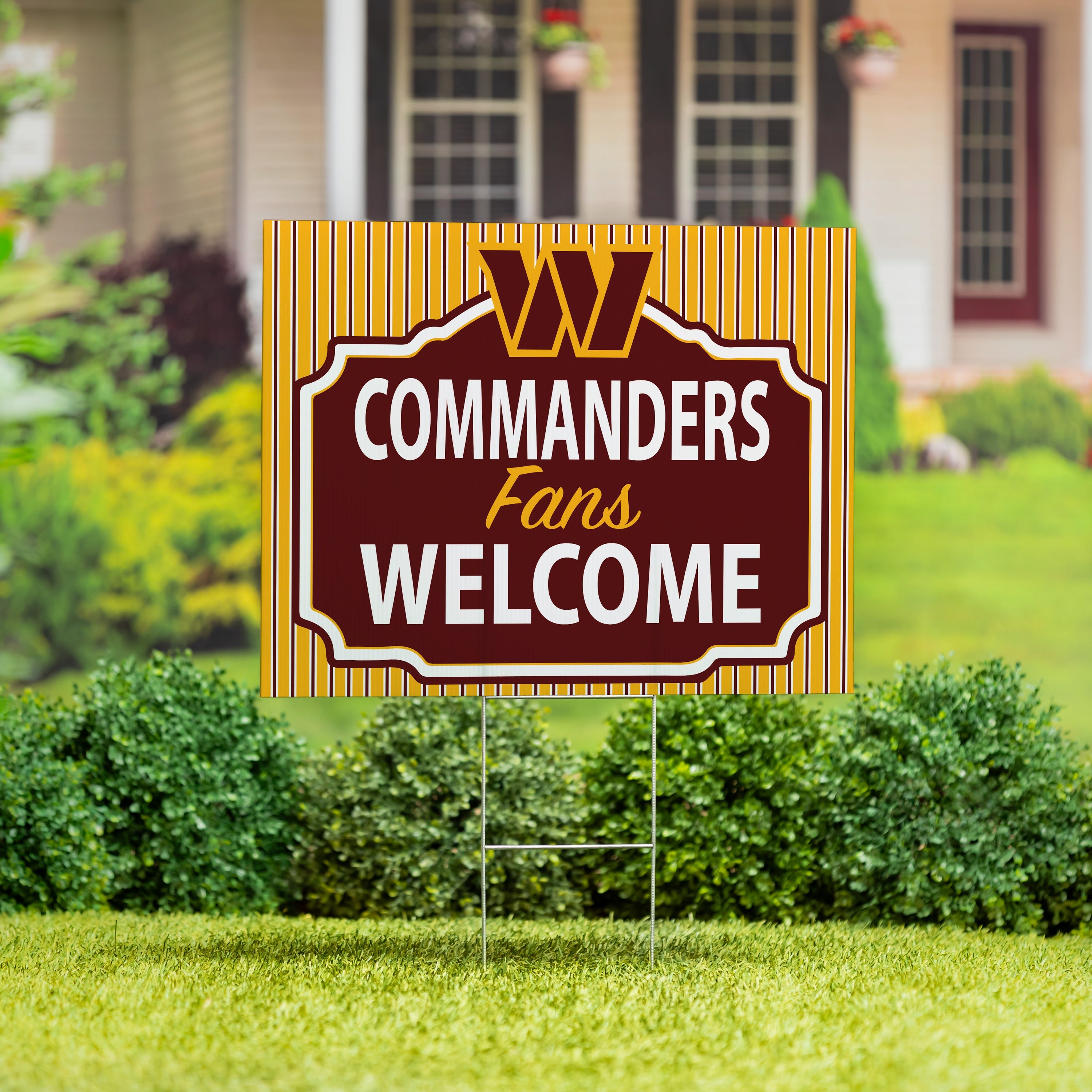 Washington Commanders Coroplast Yard Sign, "Fans Welcome" - Sports Collectibles, Sports Memorabilia, Sports Fan Shop, Sports Gifts
