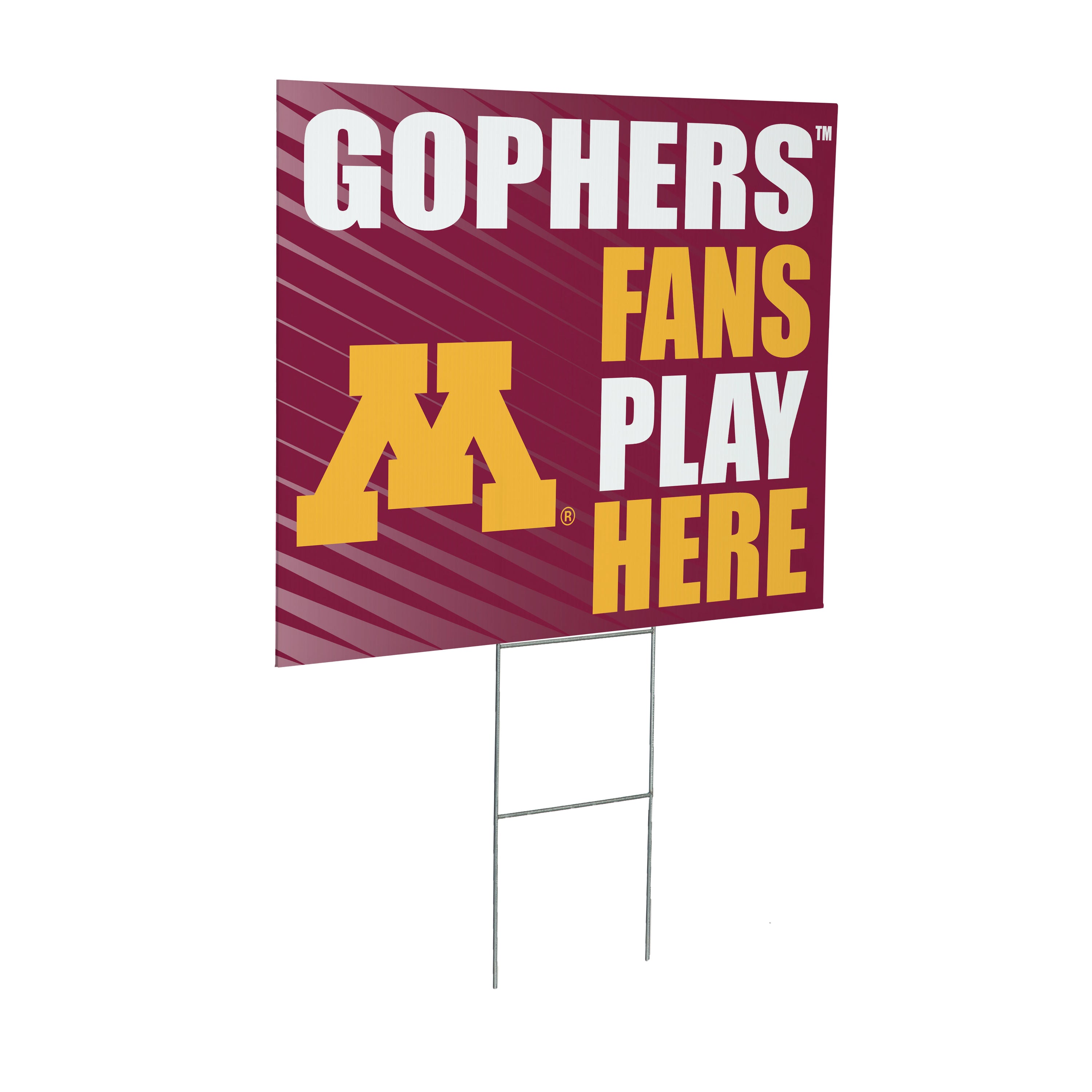 University of Minnesota Coroplast Yard Sign "Fans Play Here" - Sports Collectibles, Sports Memorabilia, Sports Fan Shop, Sports Gifts