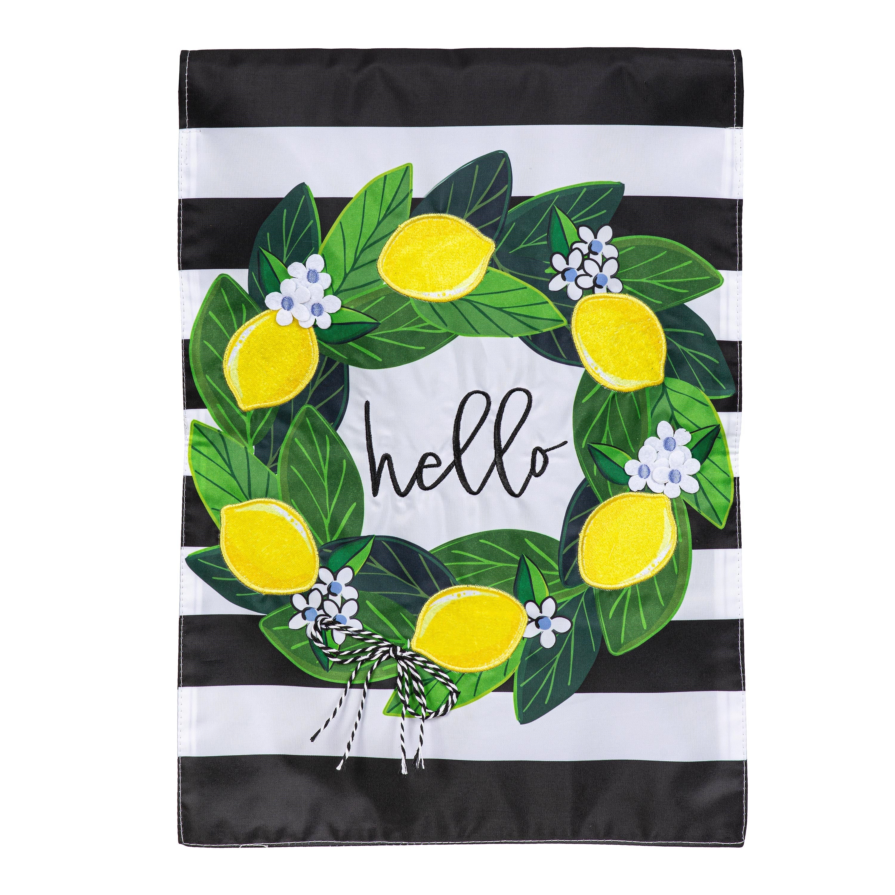 Magnolia Leaves and Lemon Applique Garden Flag - Sports Collectibles, Sports Memorabilia, Sports Fan Shop, Sports Gifts