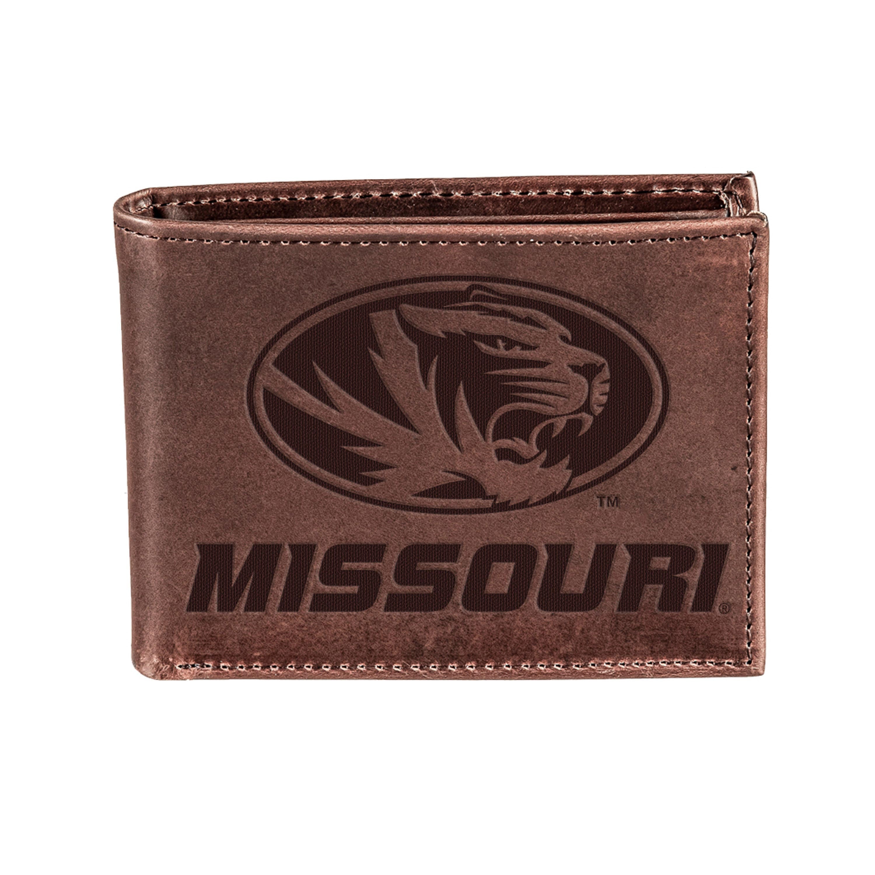 University of Missouri, Bi-Fold Wallet, Brown, CH, 100% Genuine Leather - Sports Collectibles, Sports Memorabilia, Sports Fan Shop, Sports Gifts
