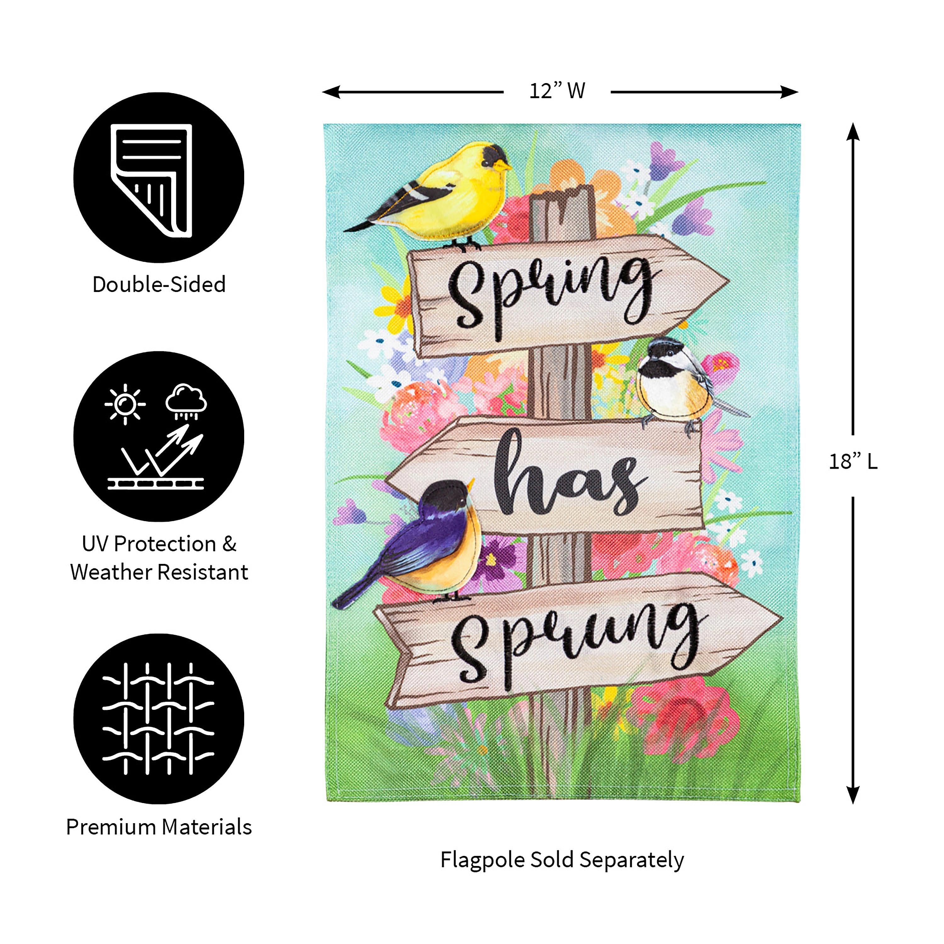 Spring Sign Burlap Garden Flag - Sports Collectibles, Sports Memorabilia, Sports Fan Shop, Sports Gifts