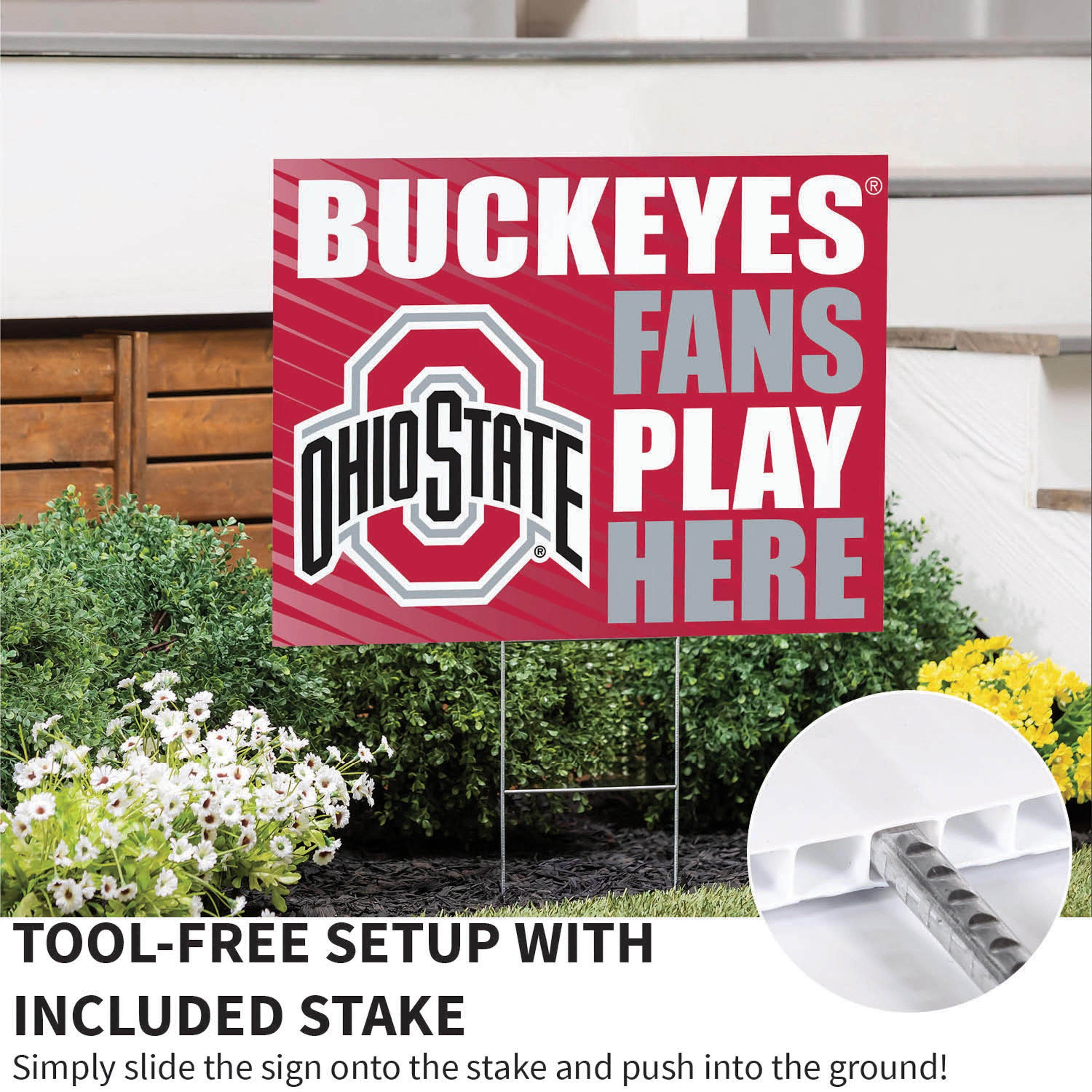 Ohio State University Coroplast Yard Sign "Fans Play Here" - Sports Collectibles, Sports Memorabilia, Sports Fan Shop, Sports Gifts