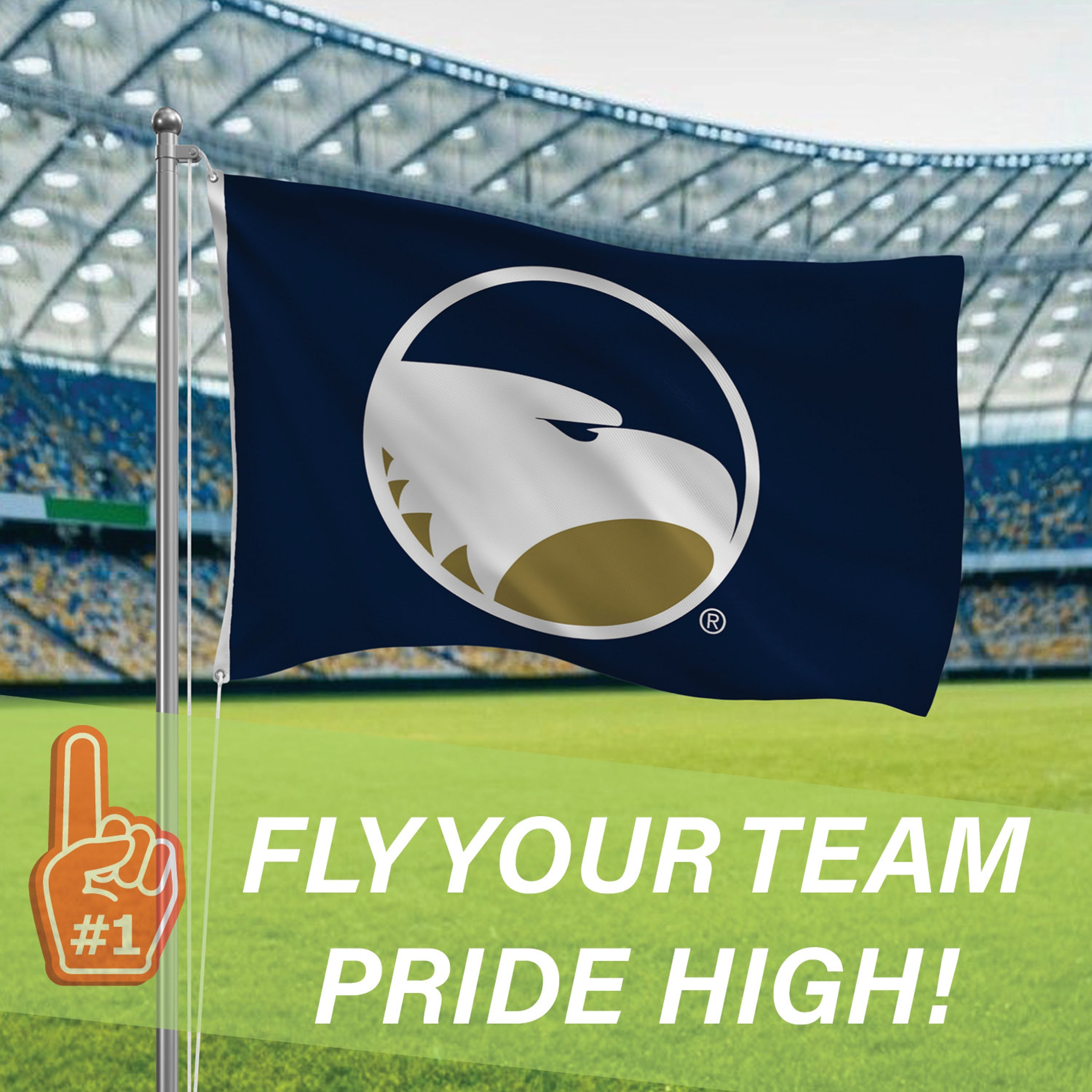 Georgia Southern Single Sided Flag w/ 2 Grommets, 3'x5' - Sports Gifts, Sports Memorabilia, Sports Collectibles, Fan Shop