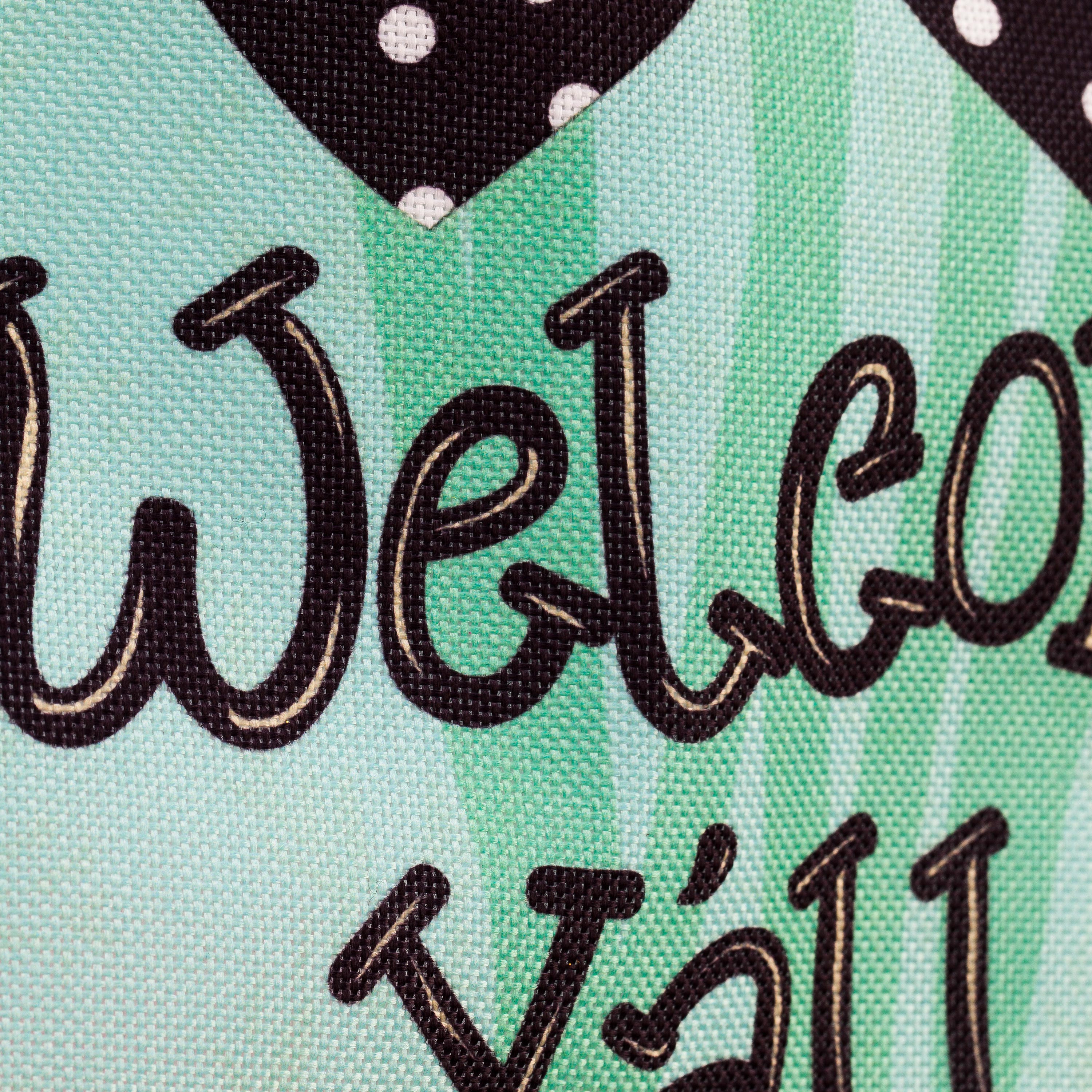 Welcome Y'all Polka Dot Flowers Garden Burlap Flag and Sassafras Mat Set (14B4181ECM+431272) - Sports Gifts, Sports Memorabilia, Sports Collectibles, Fan Shop