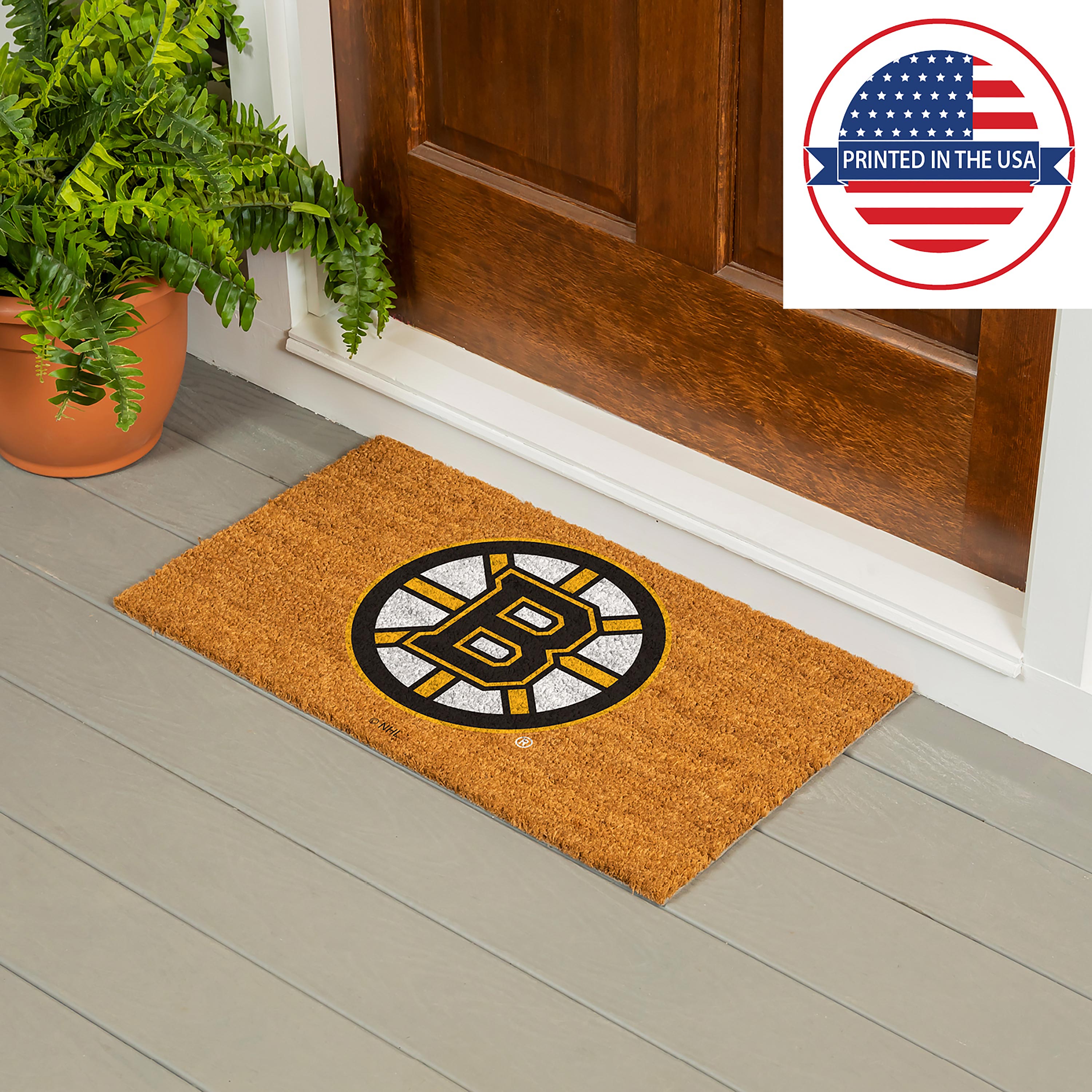 Coir Mat, 16"x28", Boston Bruins - Sports Collectibles, Sports Memorabilia, Sports Fan Shop, Sports Gifts