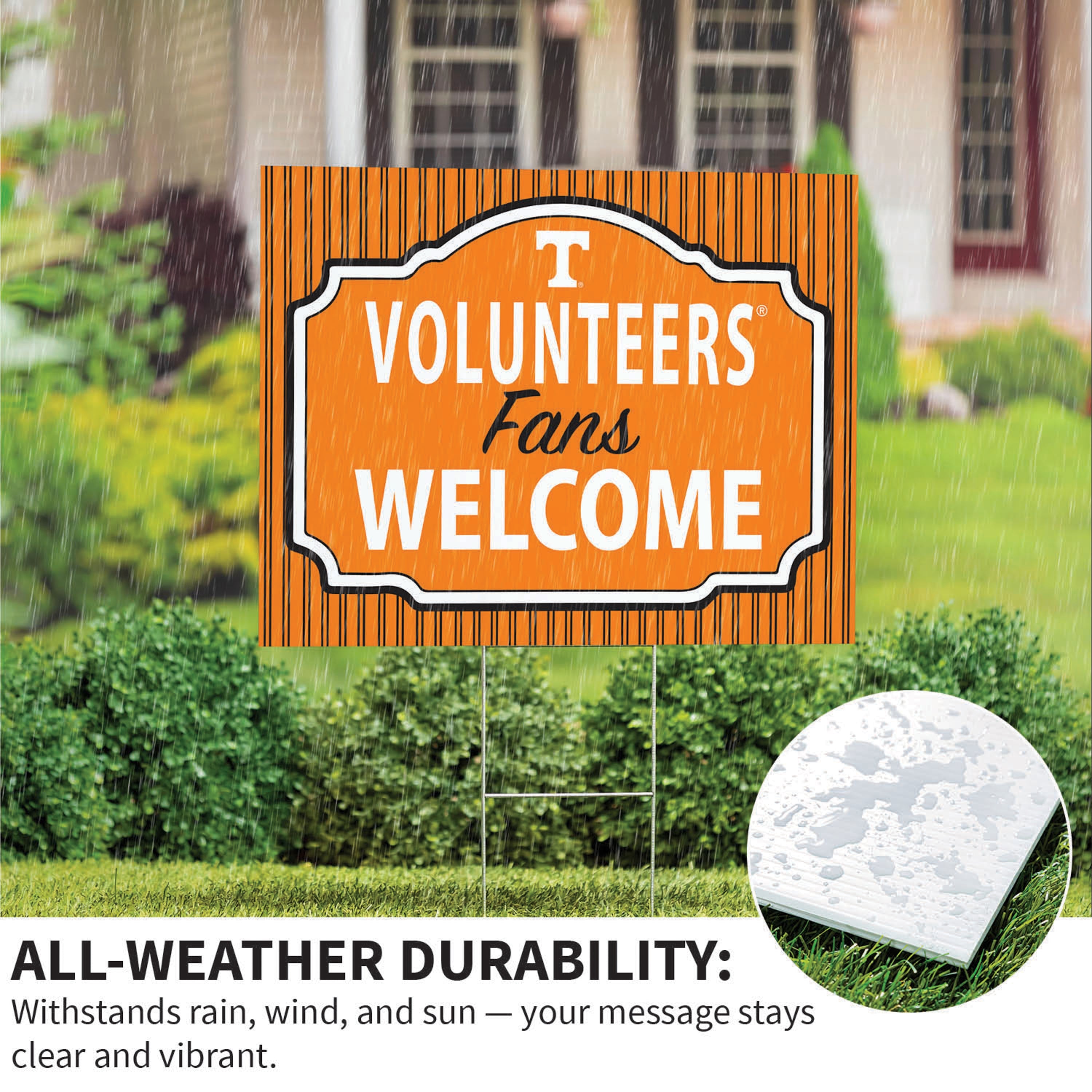 University of Tennessee Coroplast Yard Sign, "Fans Welcome" - Sports Collectibles, Sports Memorabilia, Sports Fan Shop, Sports Gifts